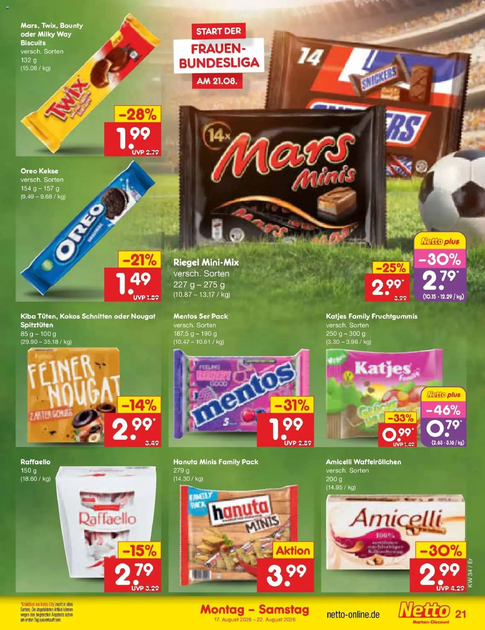 Netto Marken-Discount Prospekt Weimar – gültig ab 17.08.2026 | Seite: 27 | Produkte: Raffaello, Katjes, Snickers, Kekse