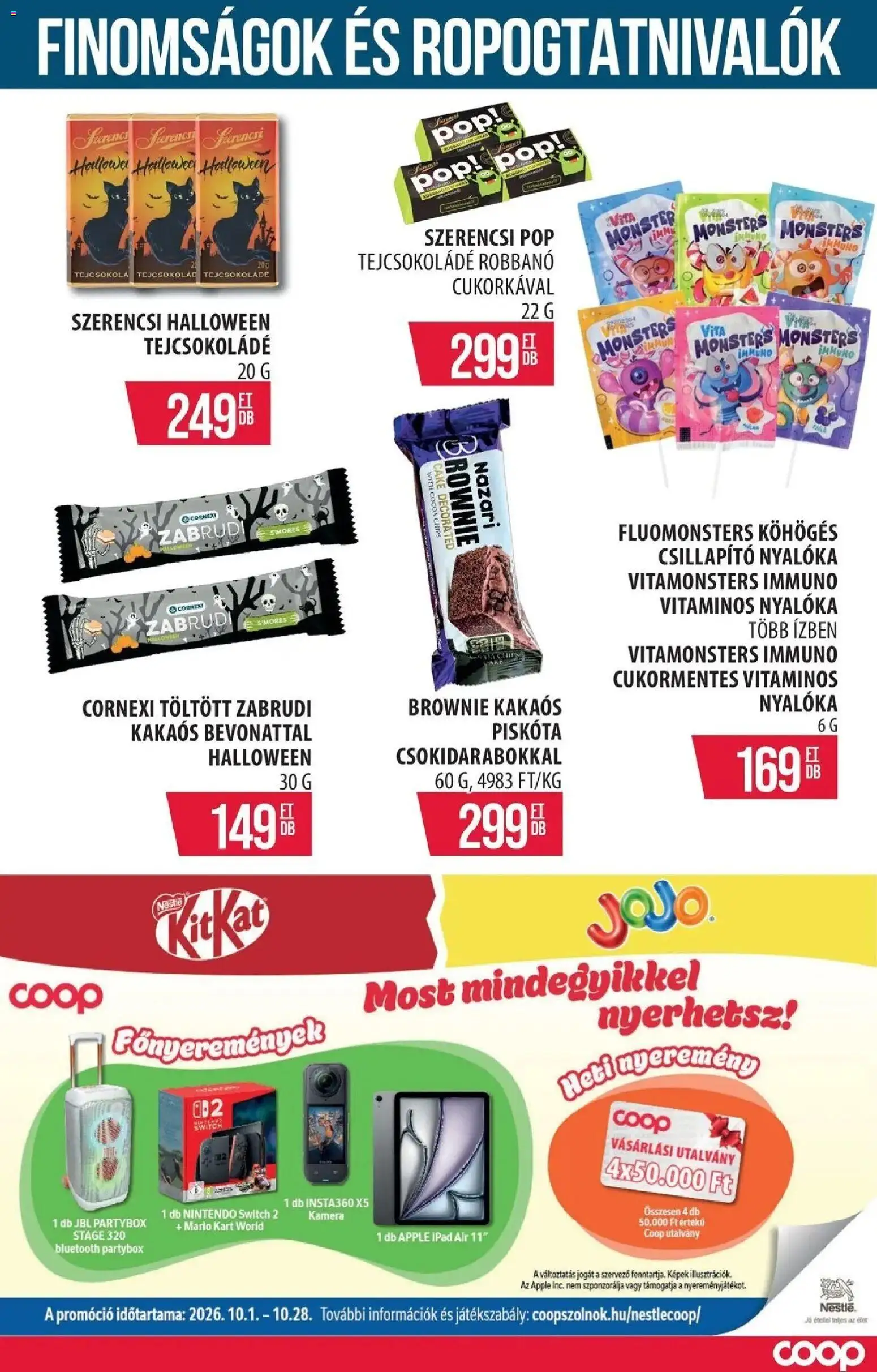 COOP Szolnok akciós újság Nagyszentjános - 2026.10.08. -tól/töl > akció, lapozható szórólap 🛍️ | Oldal: 17 | Termékek: Chips, Kamera, Nestlé, KitKat