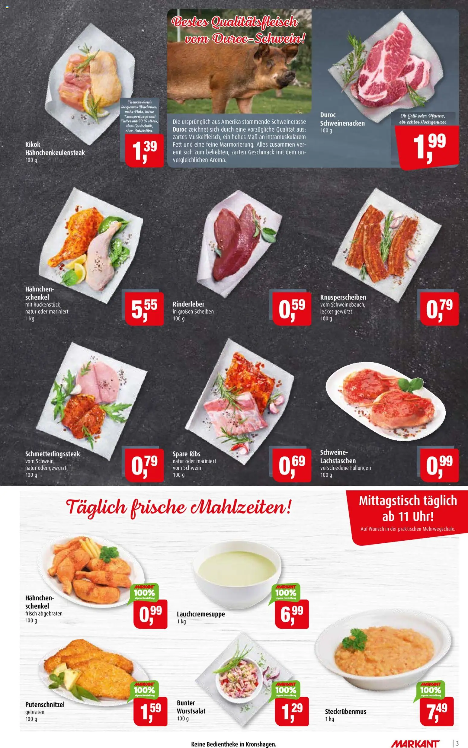 Markant Prospekt – gültig ab 22.06.2026 | Seite: 3 | Produkte: Grill, Schweinenacken, Putenschnitzel, Uhr