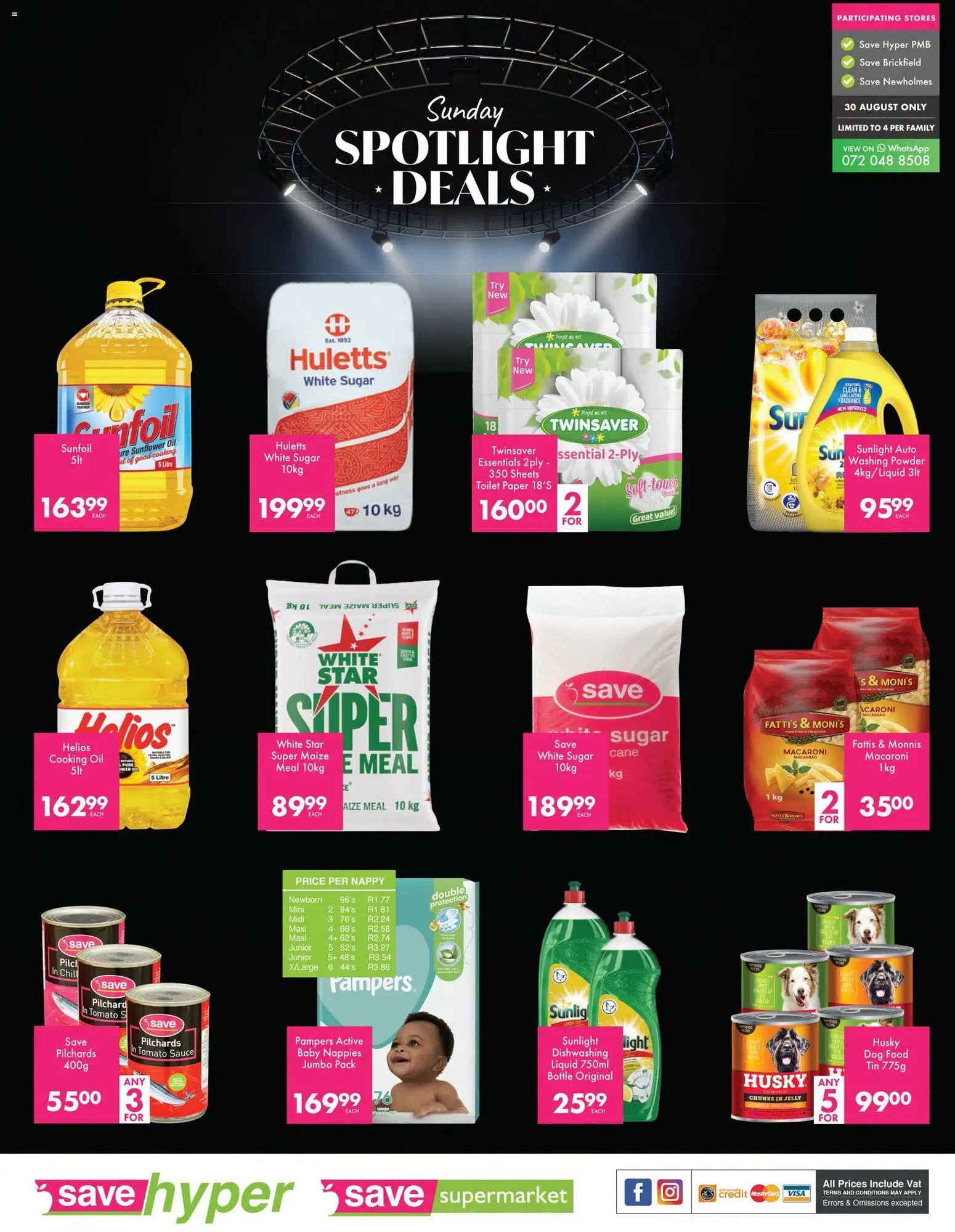 New Save catalogue – valid from 30/08/2026 | Page: 1 | Products: Fragrance, Tomato sauce, Washing powder, Sugar