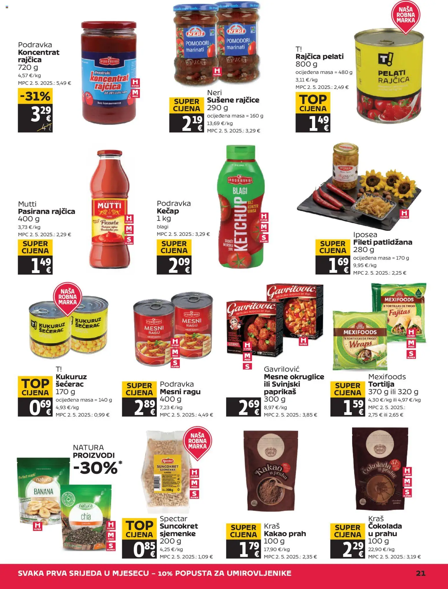 Tommy katalog | vrijedi od 28.05.2026 | Stranica: 21 | Proizvodi: Rajčice, Sjemenke, Kakao, Suncokret