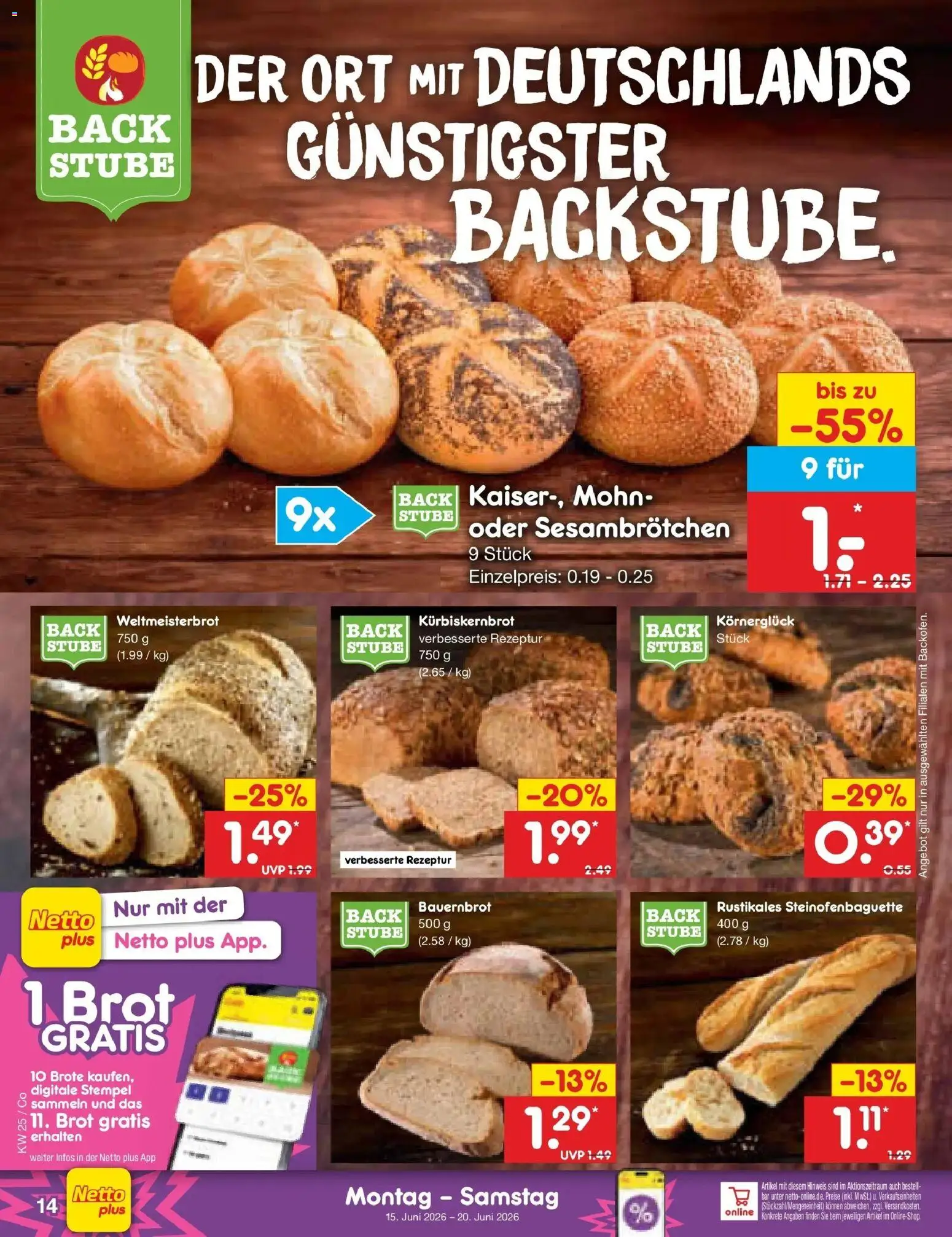 Netto Marken-Discount Prospekt Bitterfeld-Wolfen – gültig ab 15.06.2026 | Seite: 18 | Produkte: Brot