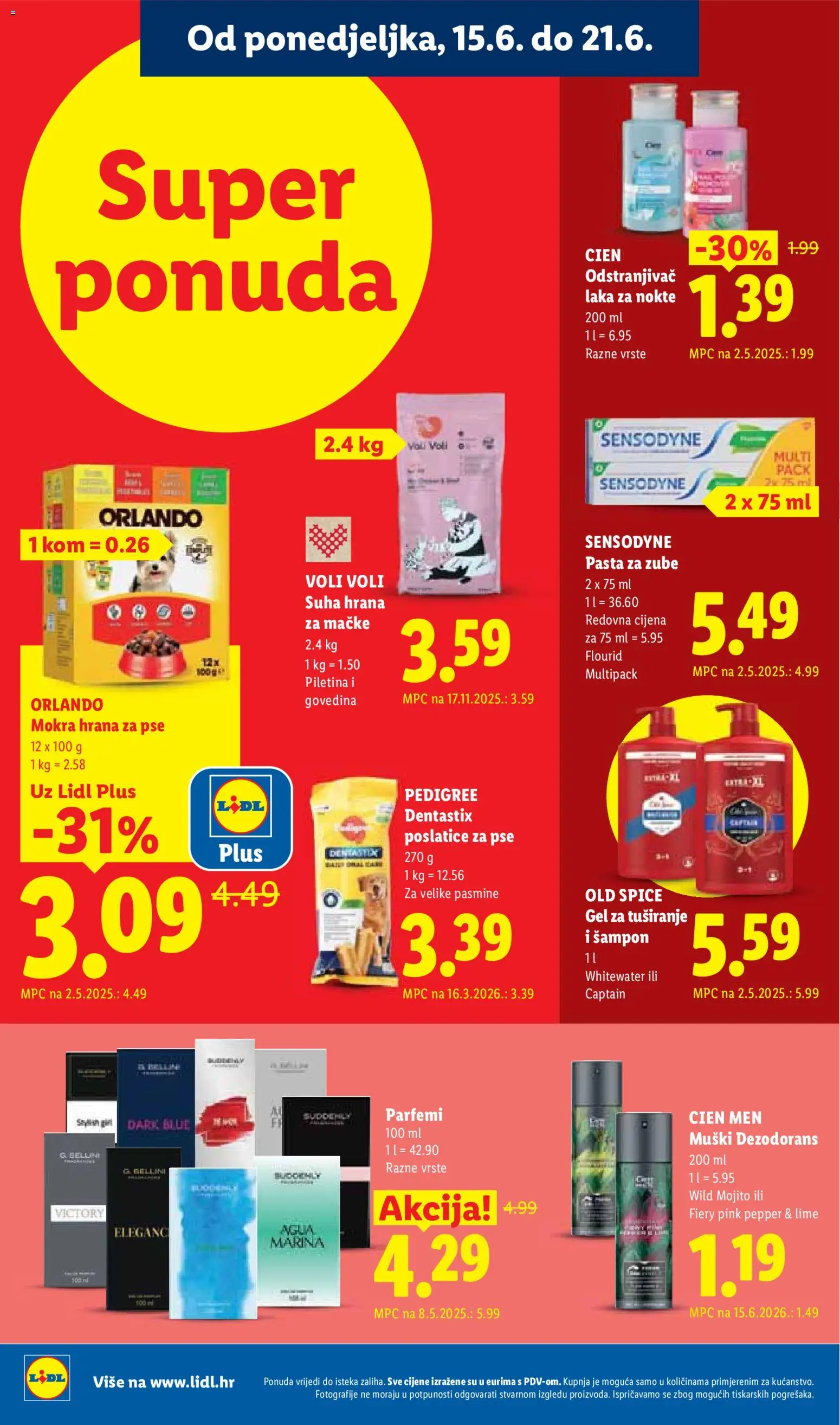 Lidl katalog | vrijedi od 15.06.2026 | Stranica: 20 | Proizvodi: Šampon, Govedina, Sensodyne, Old Spice