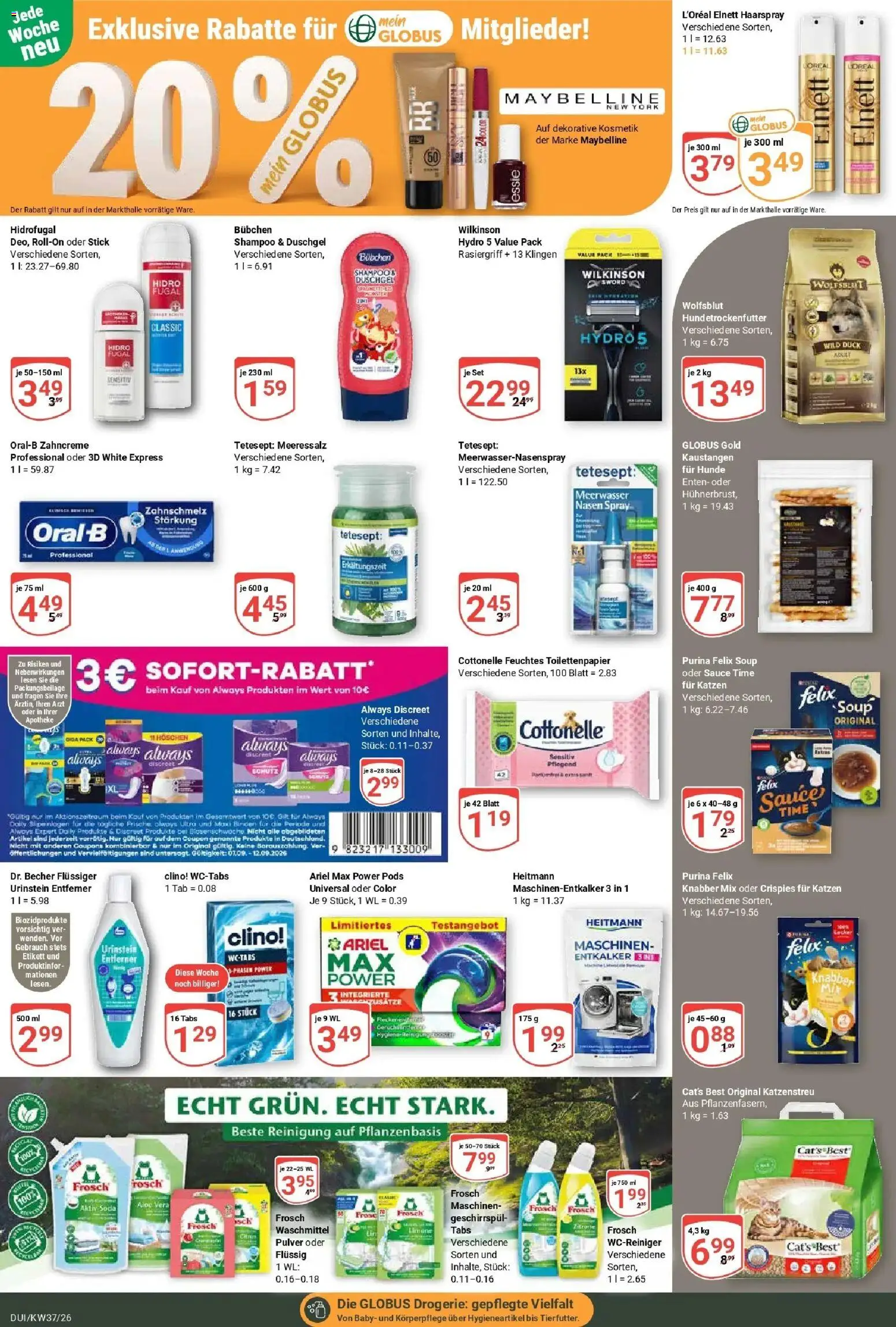Globus Prospekt Duisburg (ab 07.09.2026) » Angebote online | Seite: 25 | Produkte: Shampoo, Haarspray, Waschmittel, Feuchtes Toilettenpapier