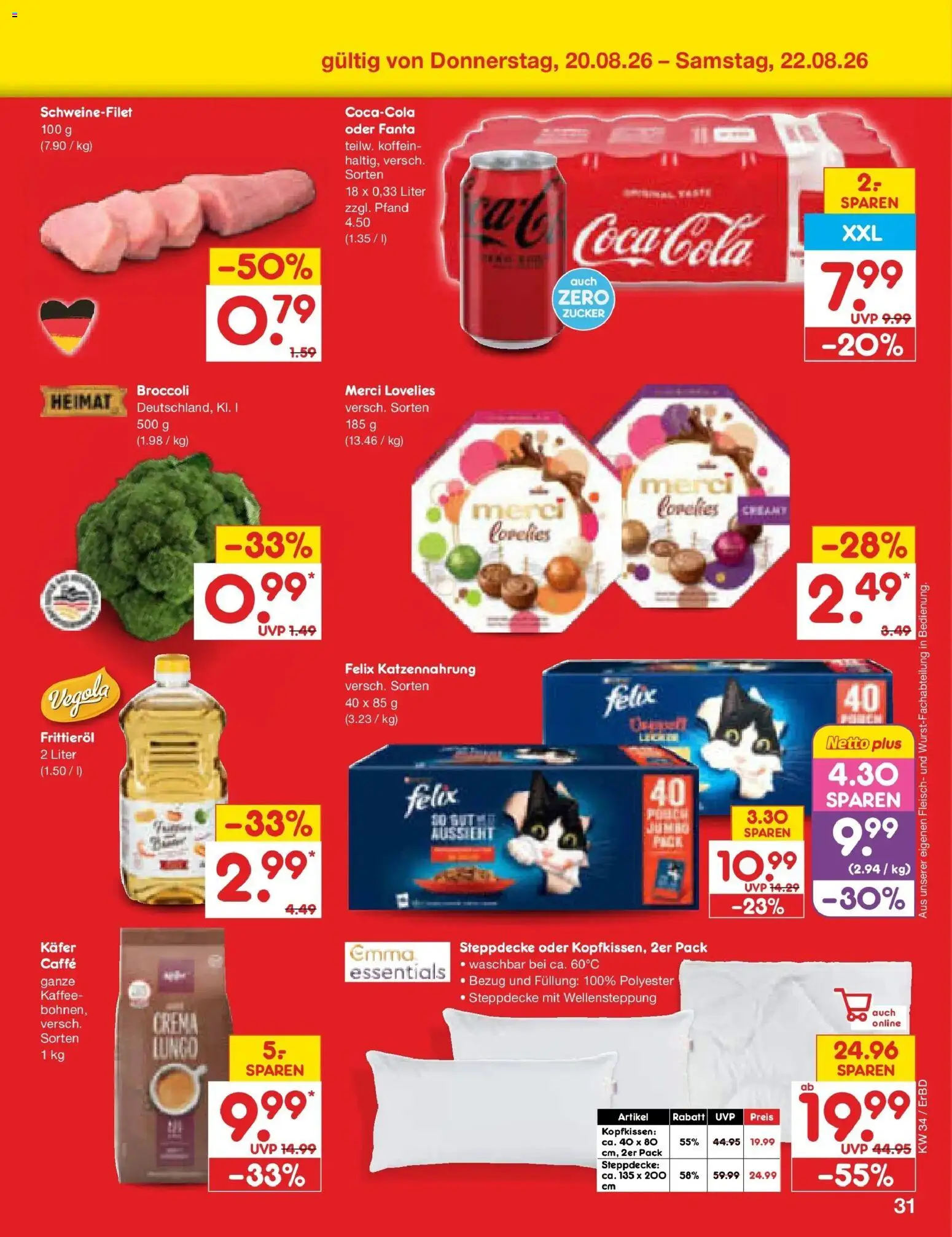 Netto Marken-Discount Prospekt Weimar – gültig ab 17.08.2026 | Seite: 49 | Produkte: Merci, Fanta, Kaffee, Fleisch