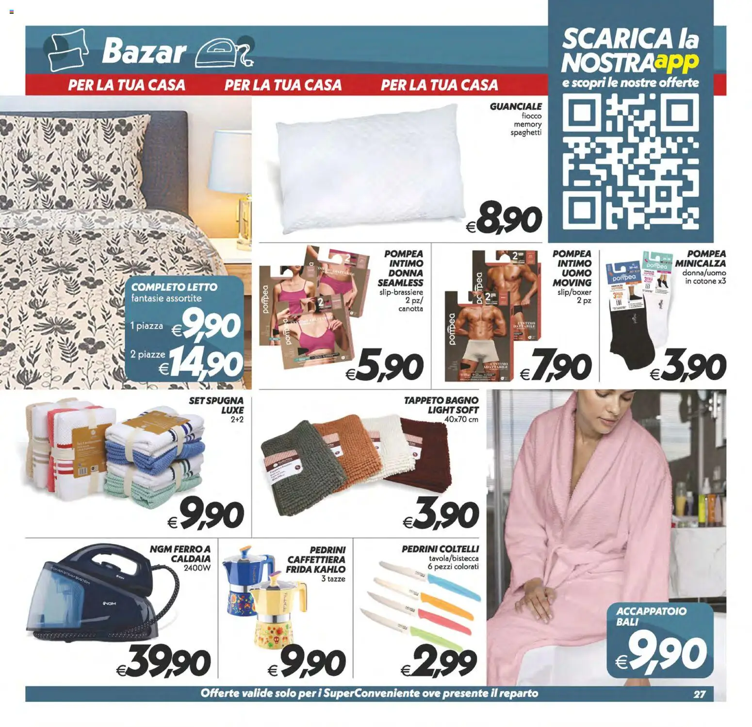 Volantino SuperConveniente del 30/06/2026 | Pagina: 27 | Prodotti: Spugna, Caffettiera, Caldaia, Letto