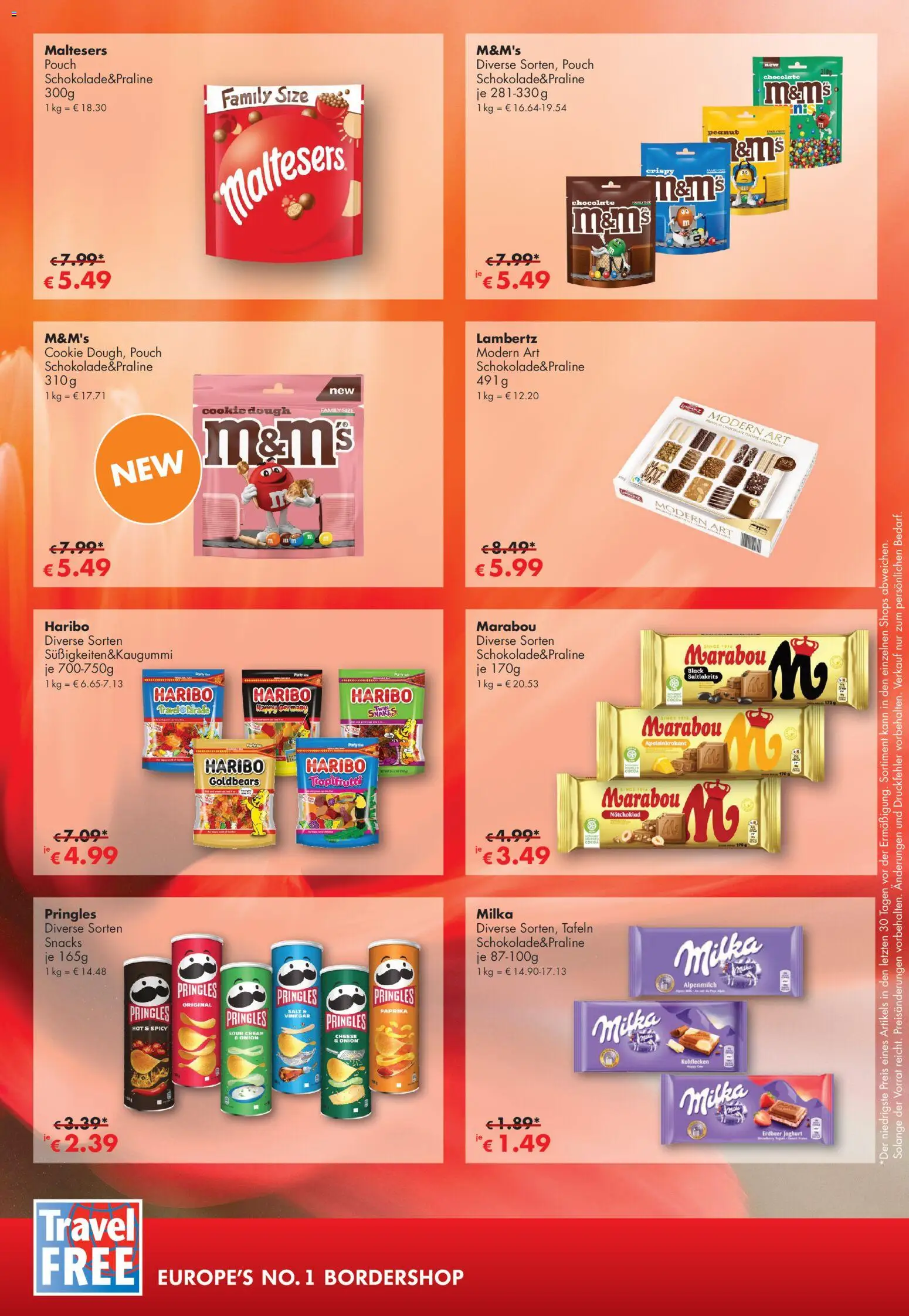 Travel Free Angebote – gültig ab 01.06.2026 | Seite: 4 | Produkte: Haribo, Joghurt, Paprika, Pringles