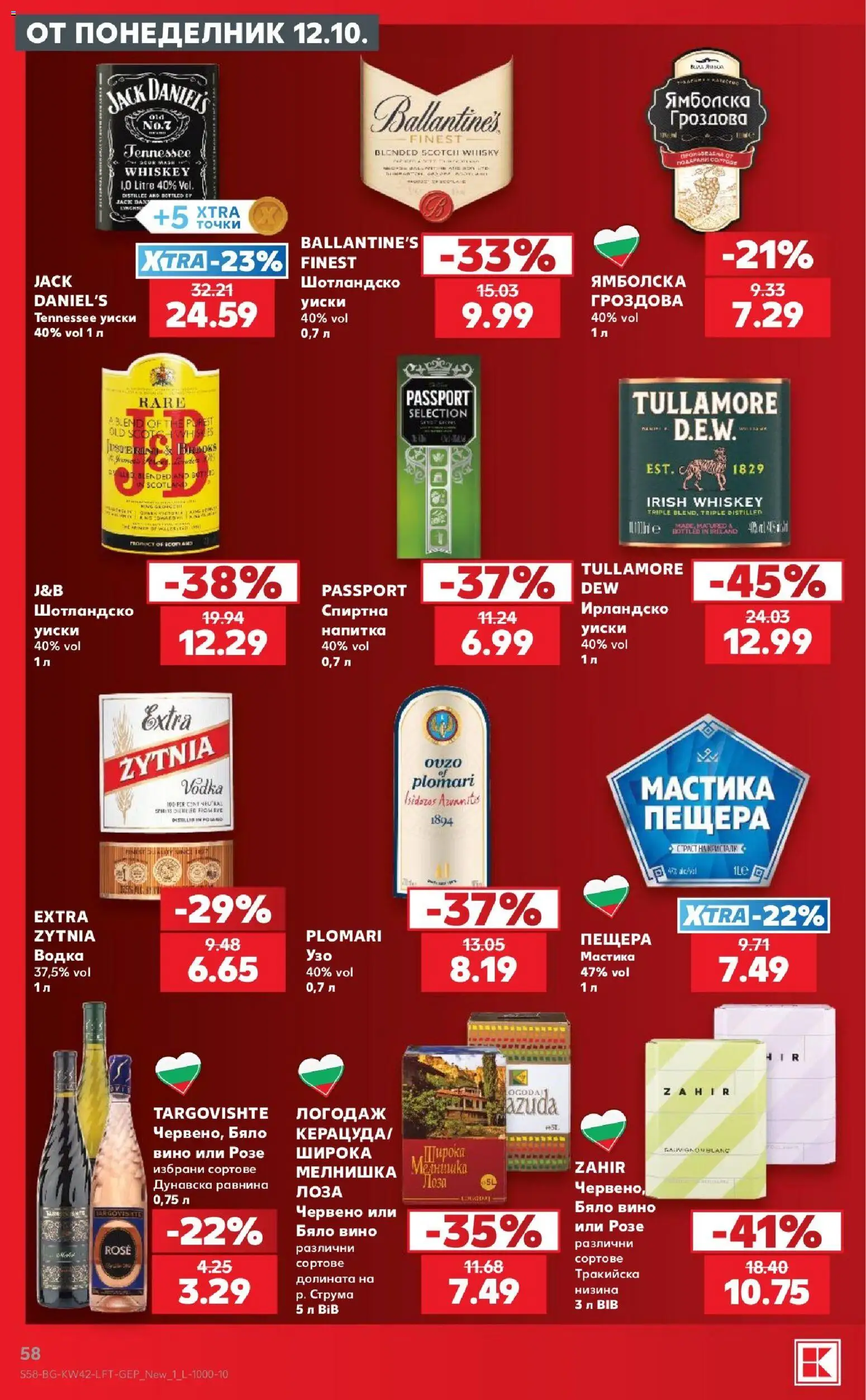 {H1} | Страница: 58 | Продукти: Водка, Уиски, Мастика, Бяло вино