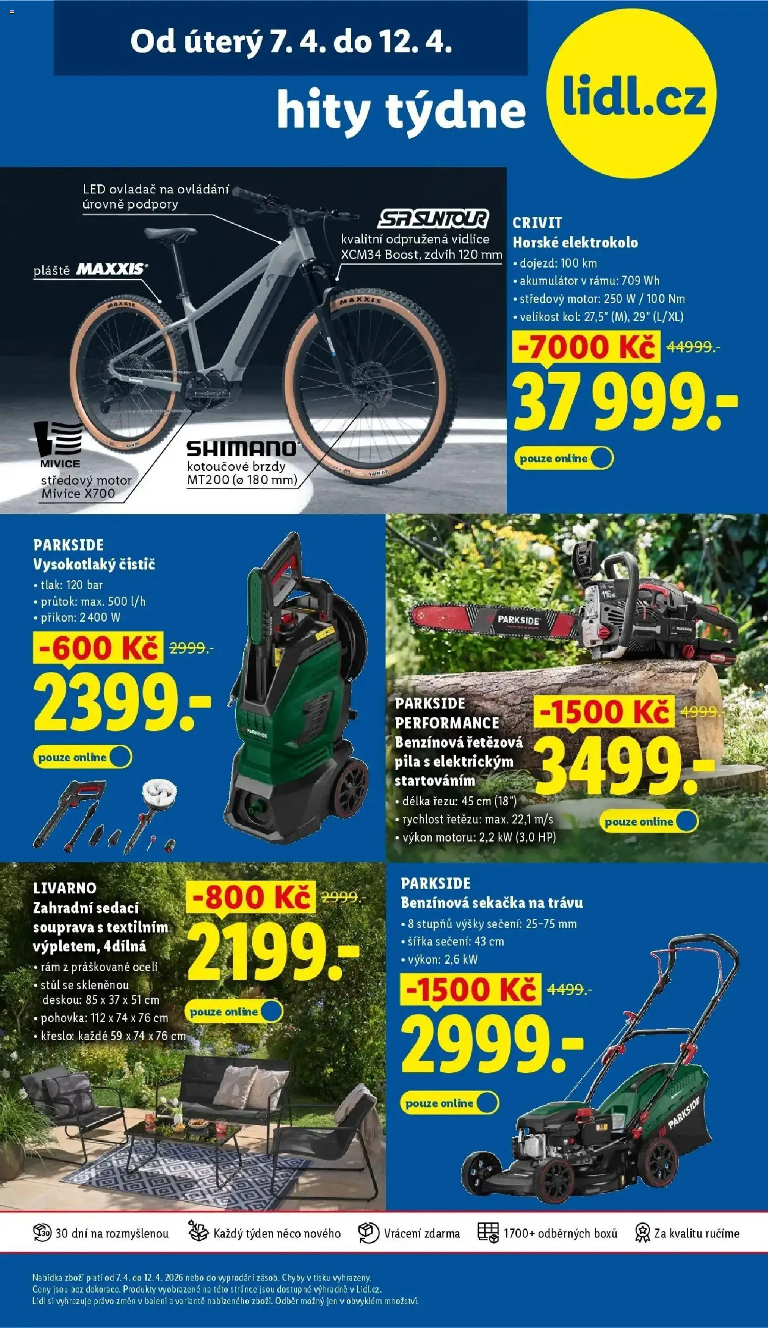 Lidl aktuální leták od 09.04.2026 | Strana: 44 | Produkty: Parkside, Sekačka, Pohovka, Křeslo