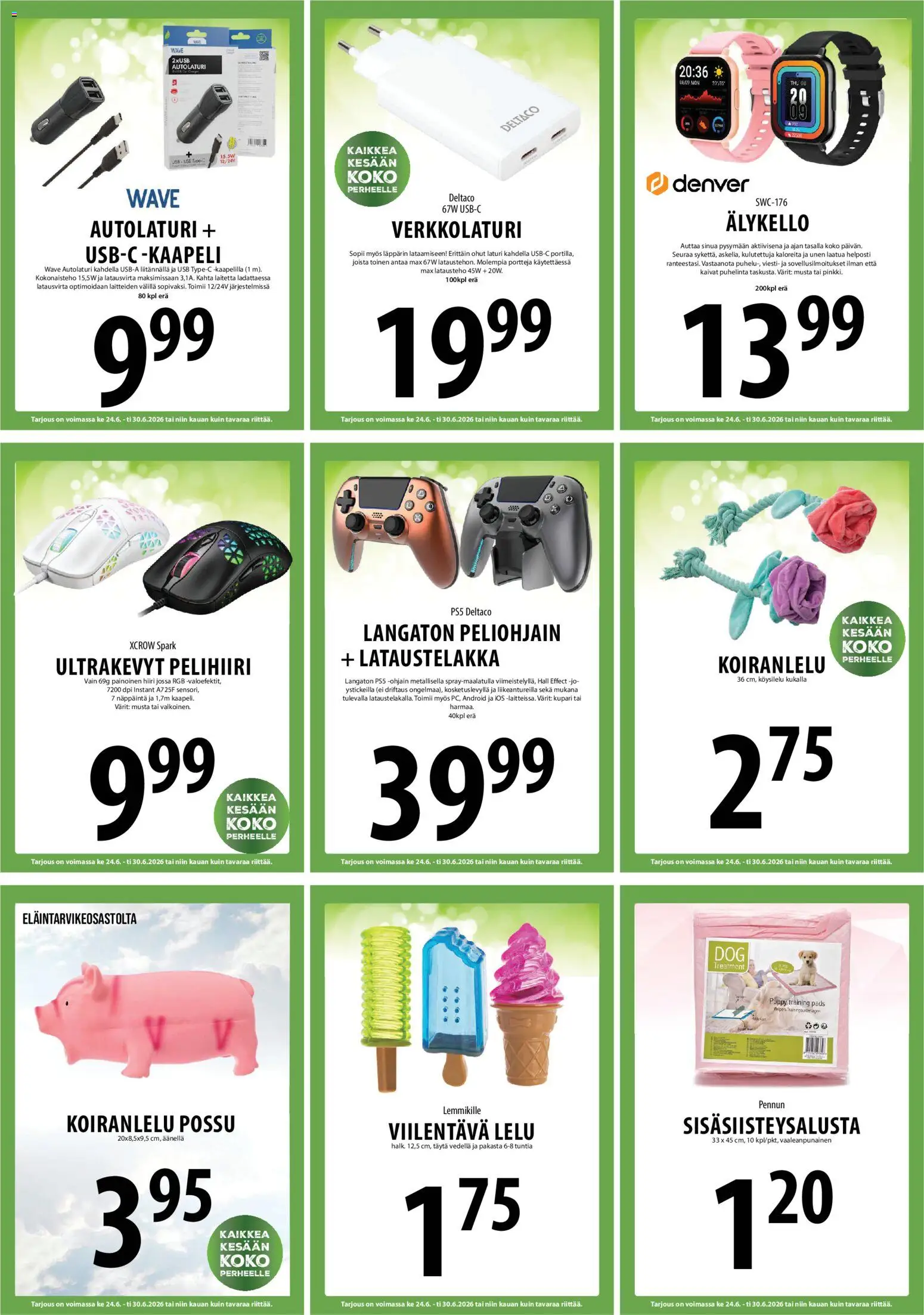 Tuuri tarjoukset – voimassa 24/06/2026 alkaen | Sivu: 28 | Tuotteet: USB, Älykello, Autolaturi, Hiiri