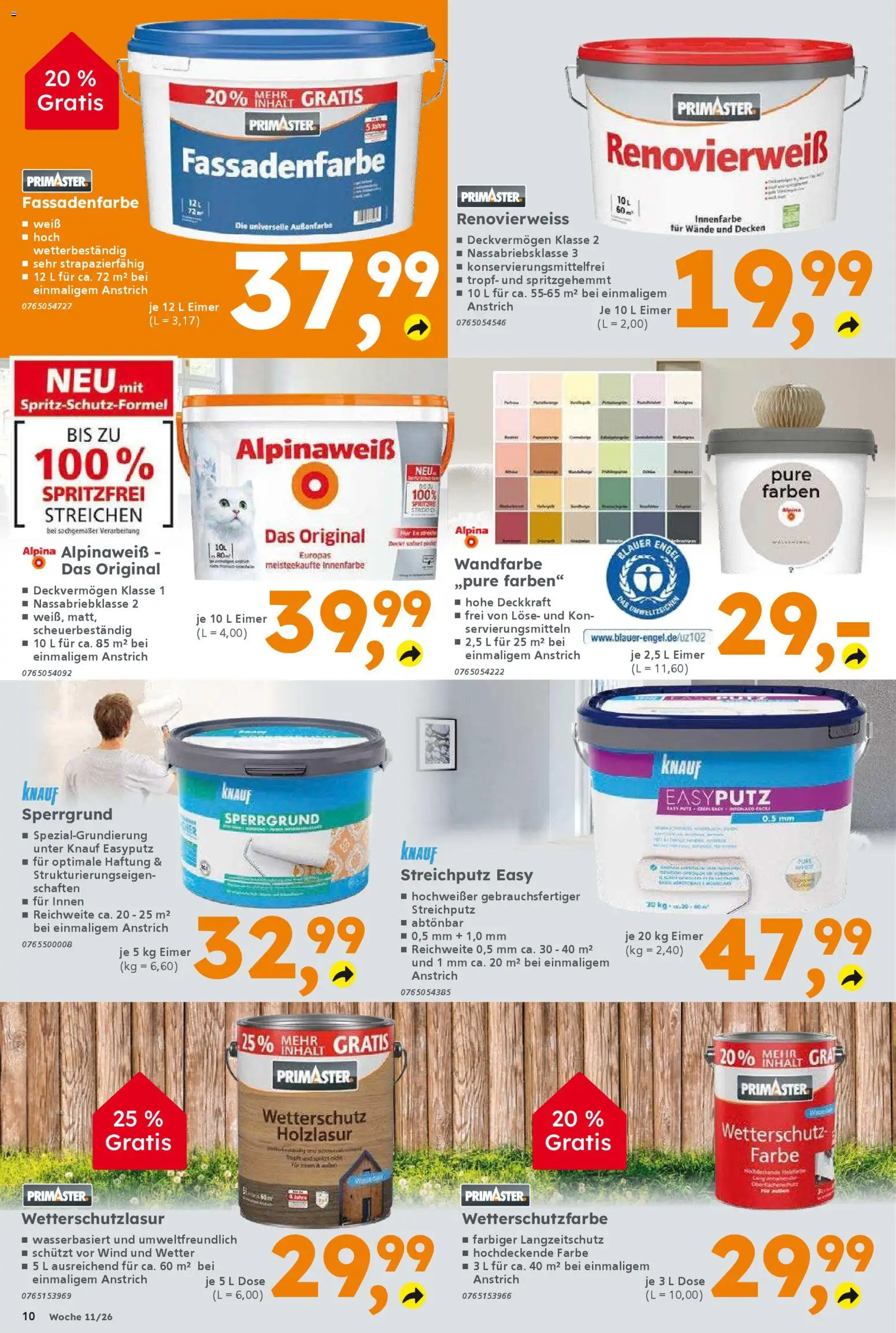 Globus Baumarkt Prospekt 	 – gültig ab 09.03.2026 | Seite: 10 | Produkte: Wandfarbe