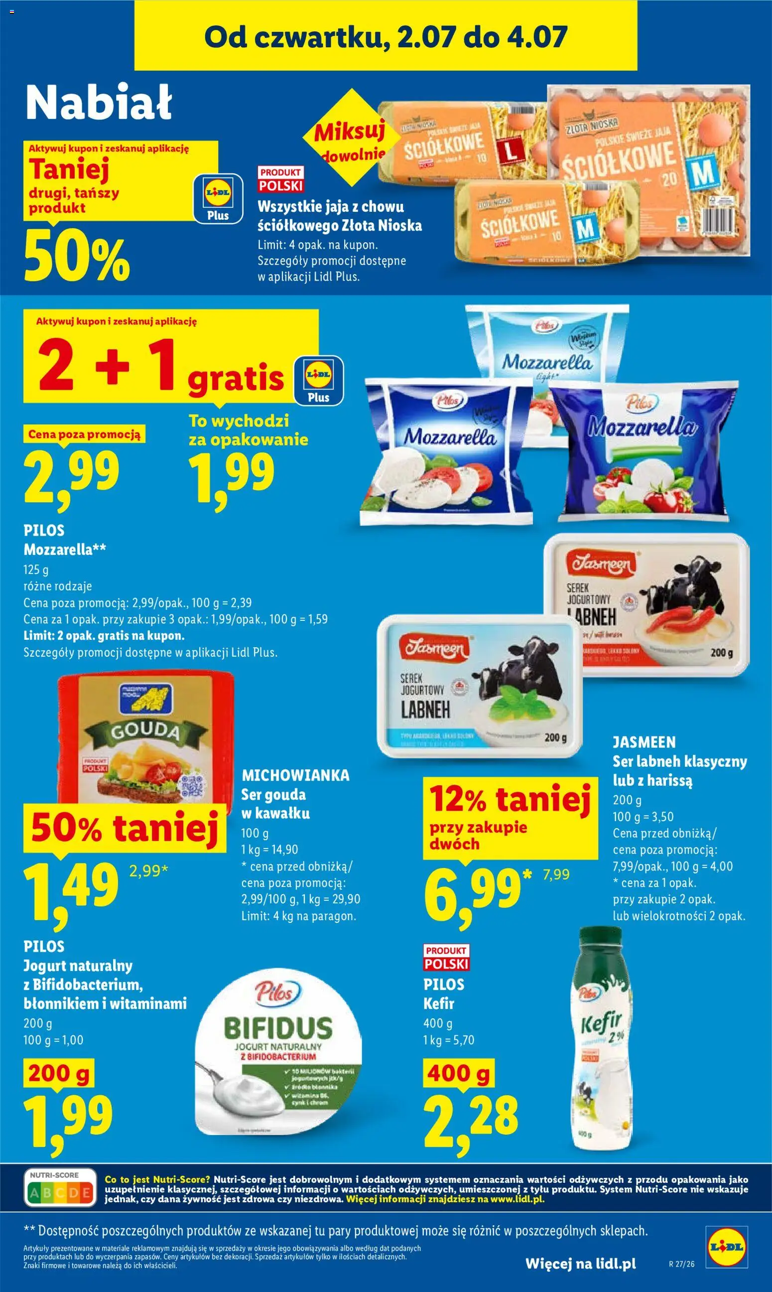 Lidl Polsko leták od 02.07.2026 | Strana: 53 | Produkty: Kefír, Gouda, Jogurt, Mozzarella