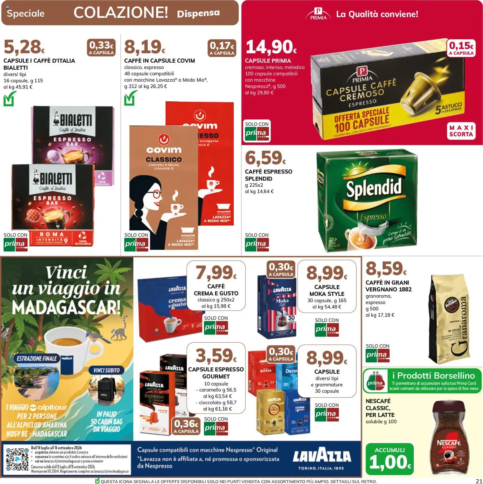 Volantino Basko del 21/08/2026 | Pagina: 21 | Prodotti: Cioccolato, Latte, Nescafé, Capsula