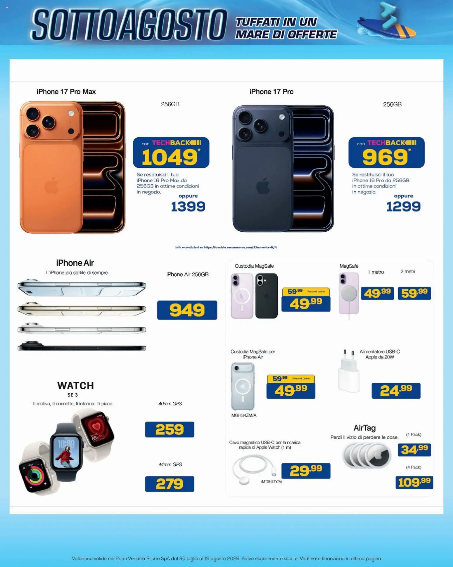 Volantino BRUNO del 30/07/2026 | Pagina: 13 | Prodotti: Iphone, Cavo, Apple Watch