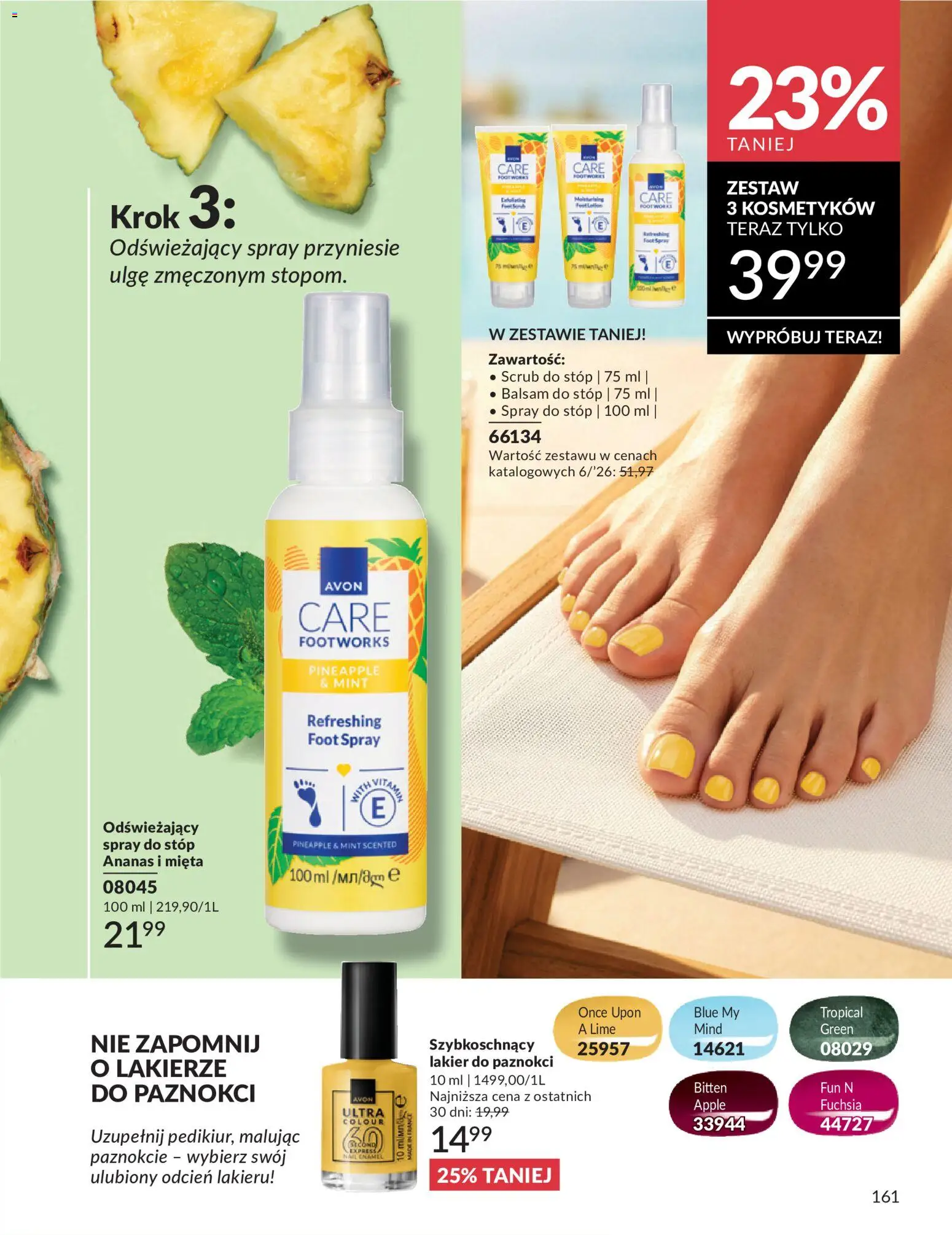 Avon Katalog 6 2026 od 01.06.2026 | Strona: 161 | Produkty: Mięta, Lakier do paznokci, Ananas, Spray do stóp