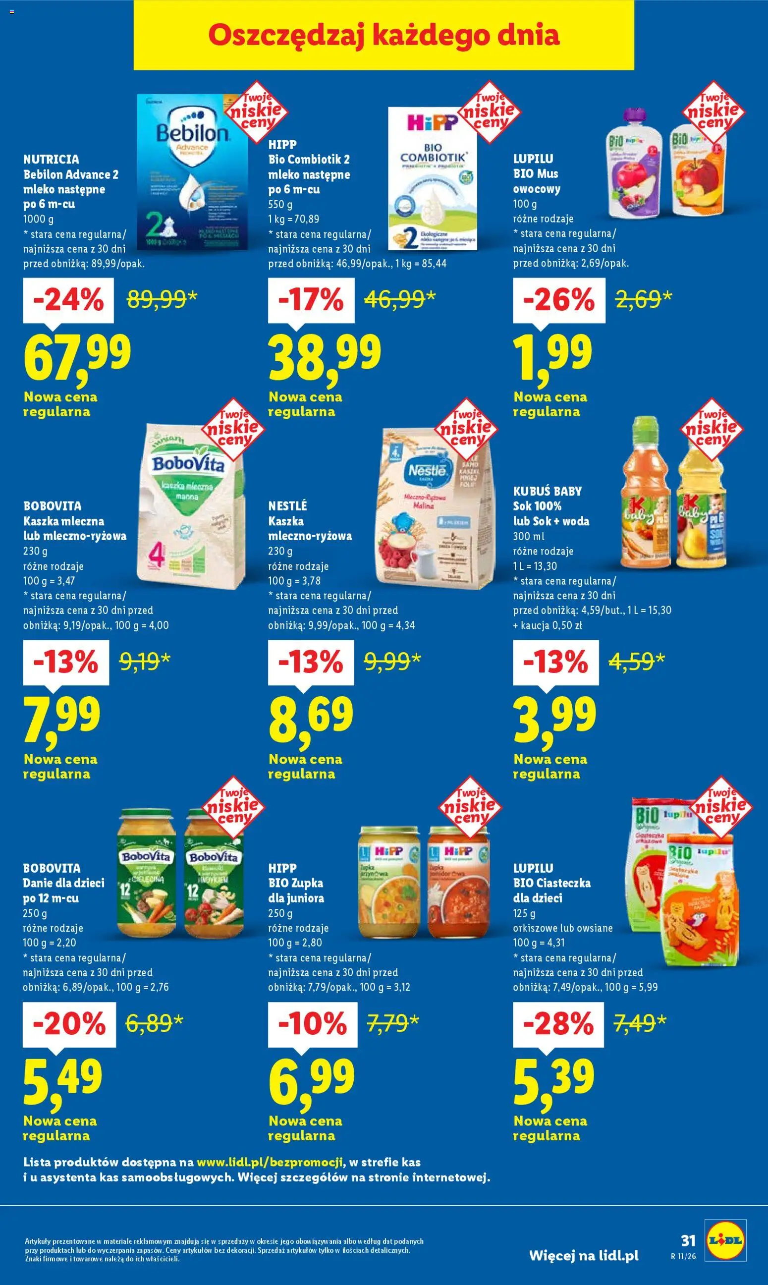 Lidl Polsko leták od 12.03.2026 | Strana: 31 | Produkty: Mléko, Fólie, Hipp