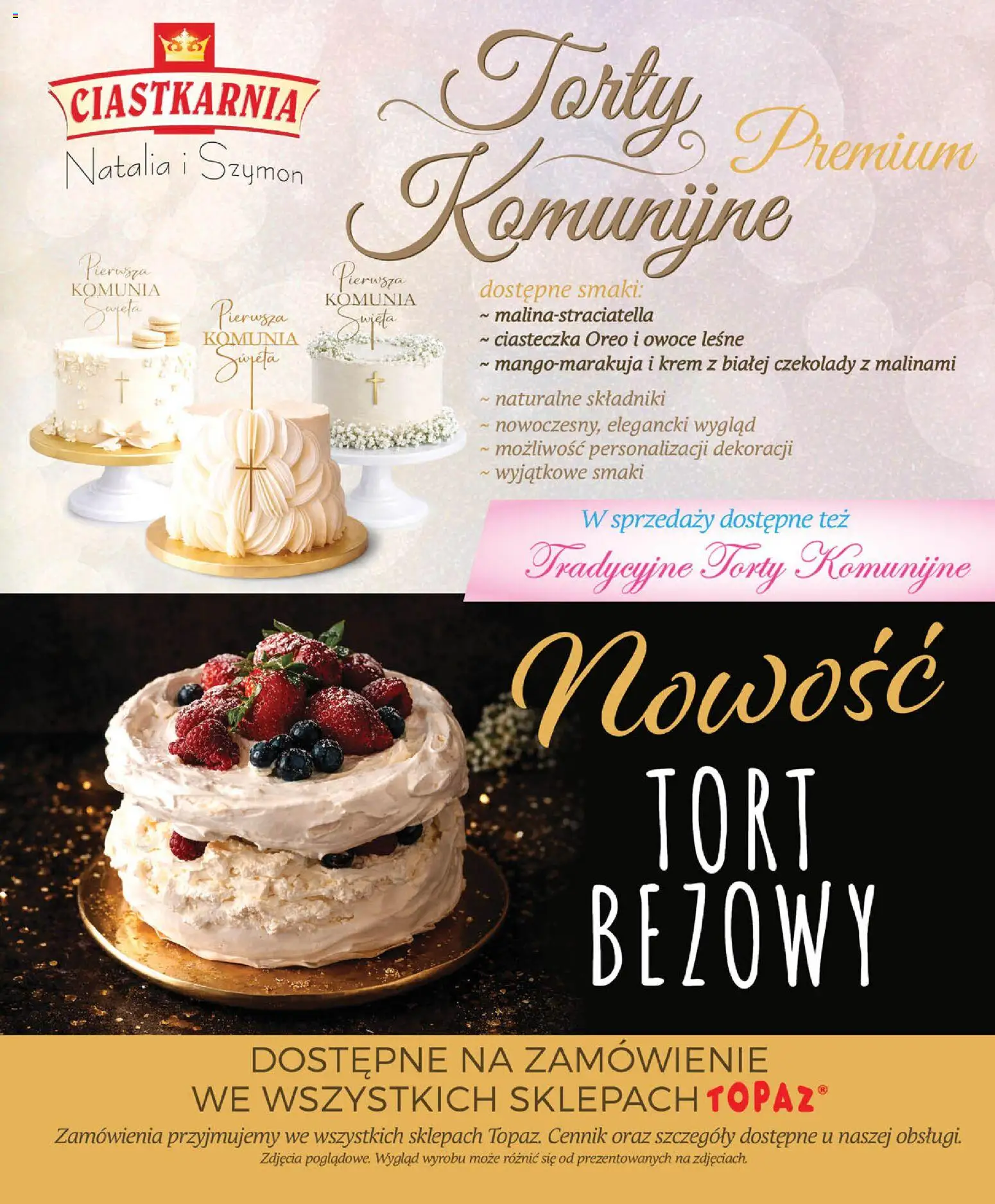 Topaz gazetka - Ceny małe na stałe od 14.05.2026 | Strona: 17 | Produkty: Czekolady, Tort, Krem, Ciasteczka