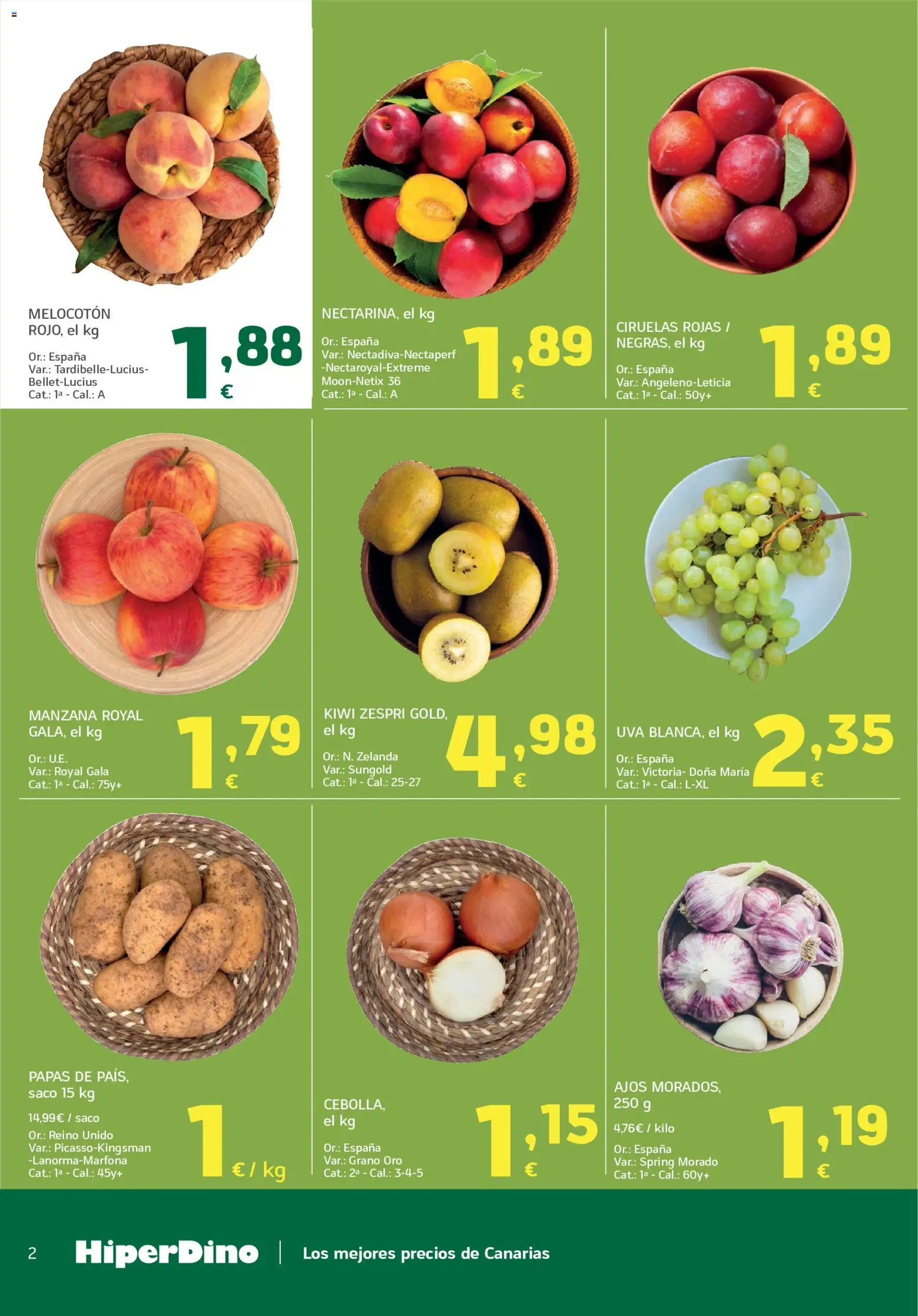 HiperDino folleto │ válido desde el 09/09/2026 | Página: 2 | Productos: Kiwi, Manzana, Ciruelas
