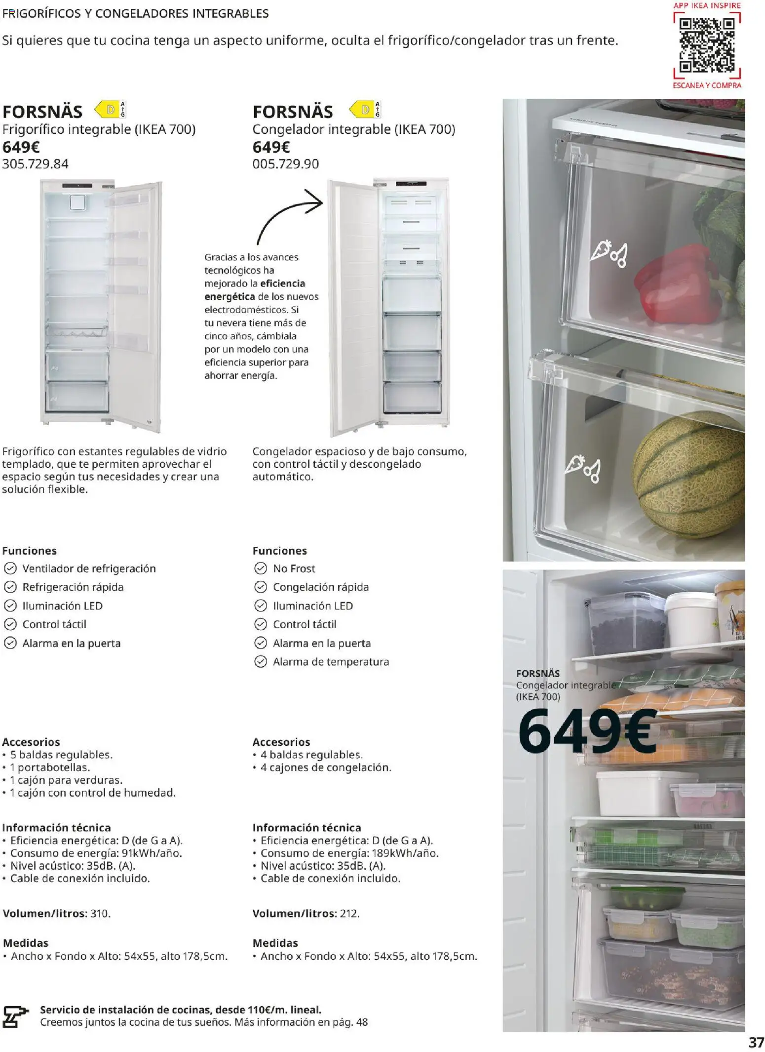 IKEA - Electrodomésticos │ válido desde el 01/09/2026 | Página: 37 | Productos: Congelador, Cocina, Ventilador, Iluminación