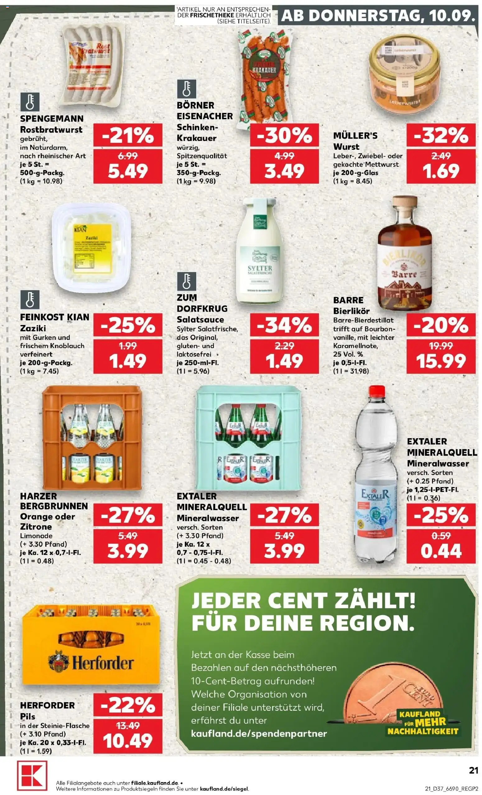 Prospekt Kaufland ab 10.09.2026 » Angebote Online zum Blättern | Seite: 21 | Produkte: Pils, Zitrone, Bourbon, Gurken