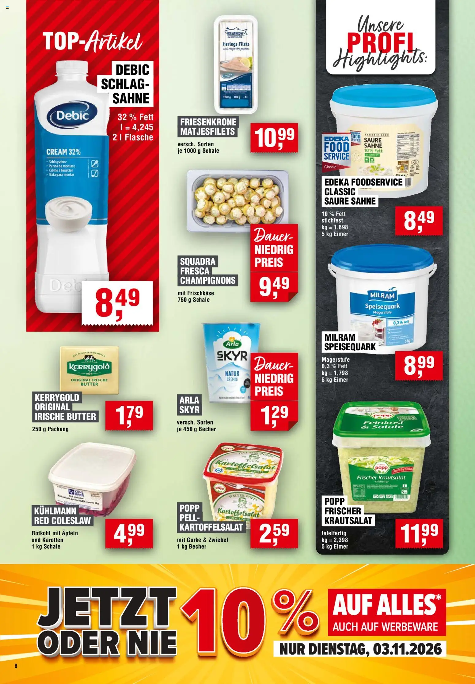 Handelshof Prospekt – gültig ab 29.10.2026 | Seite: 8 | Produkte: Rotkohl, Milram, Speisequark, Frischkase