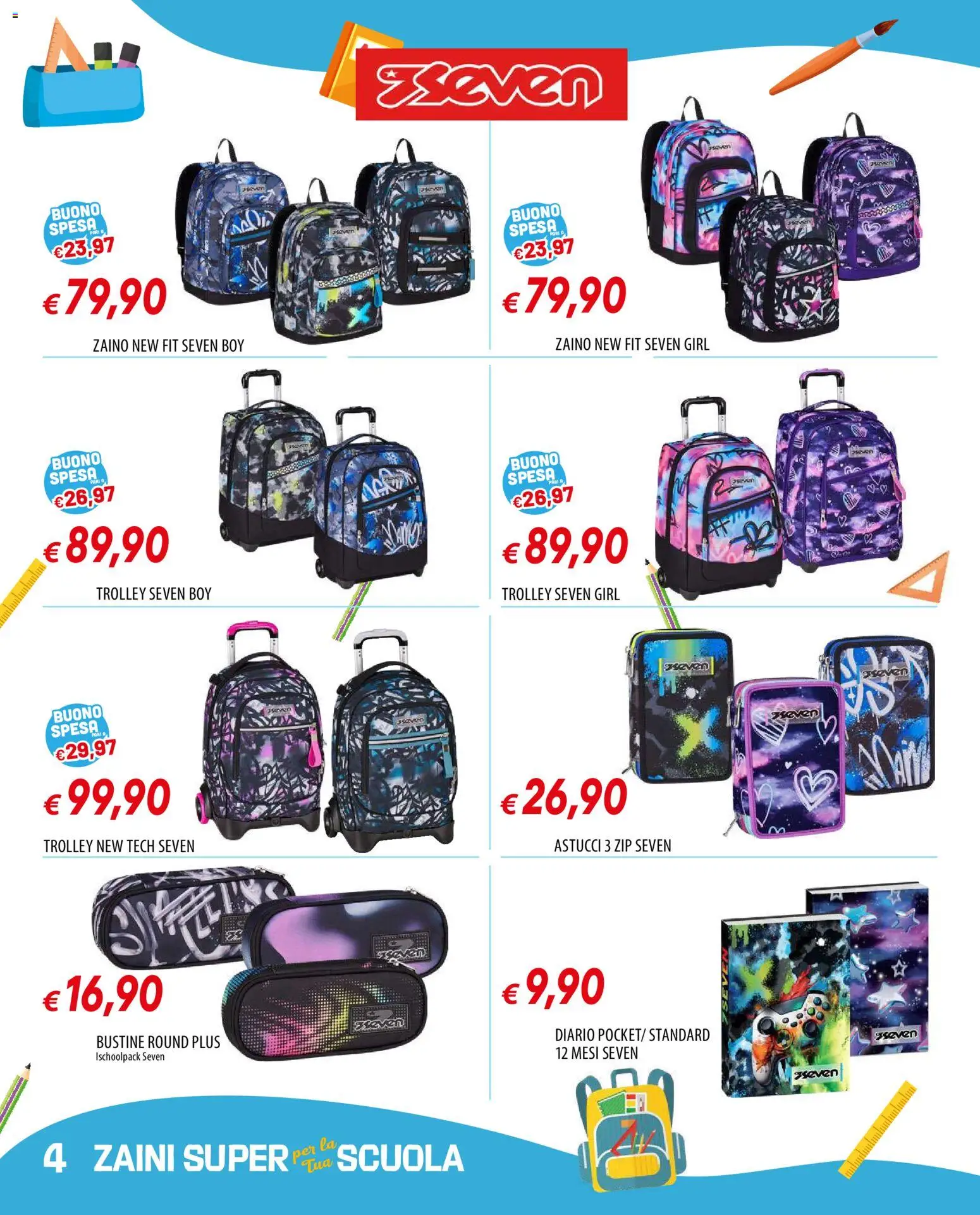 Volantino Galassia del 23/07/2026 | Pagina: 4 | Prodotti: Zaino, Trolley