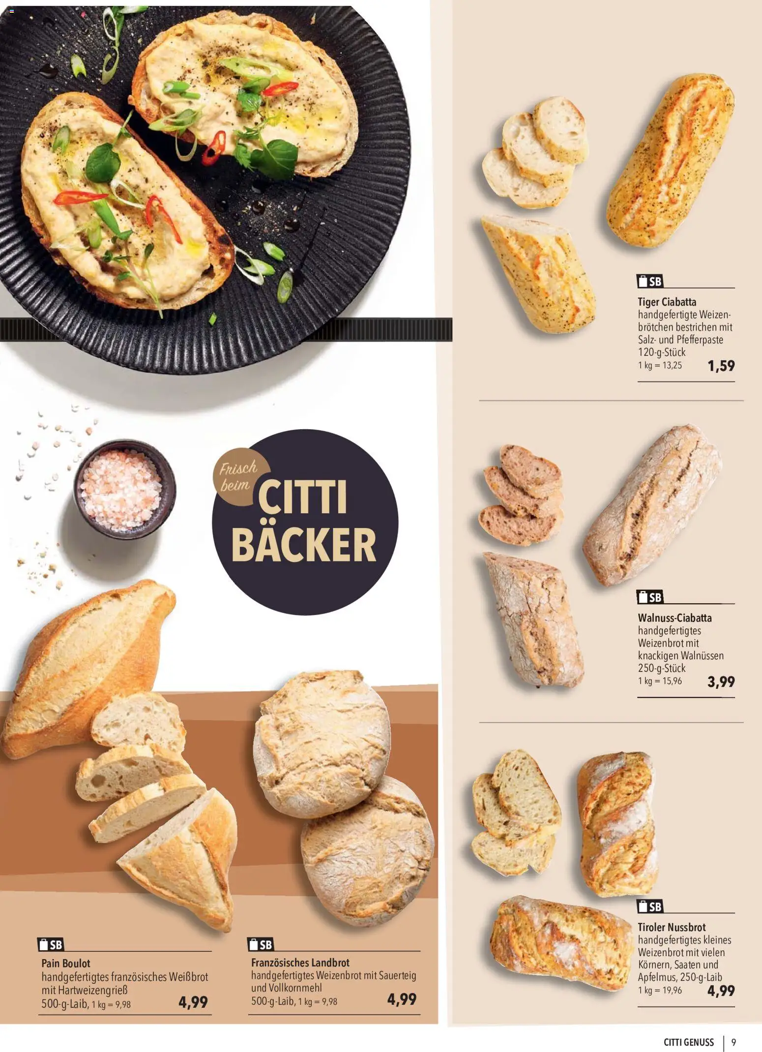 CITTI Markt CITTI Genuss – gültig ab 07.10.2026 | Seite: 9 | Produkte: Salz, Vollkornmehl