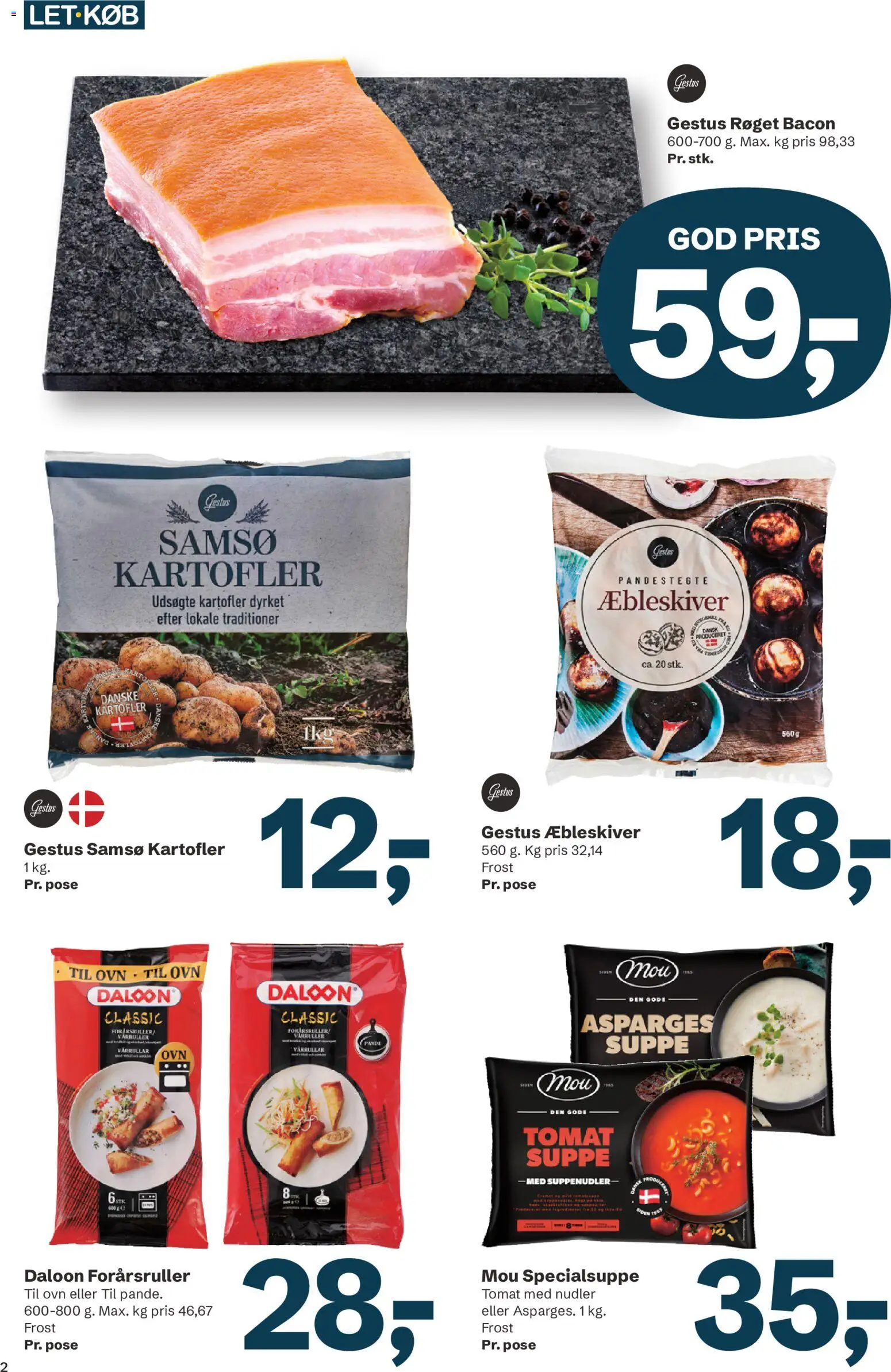 LETKØB tilbudsavis – gyldig fra 19/10/2026 | Side: 2 | Produkter: Bacon, Suppe, Ovn, Asparges