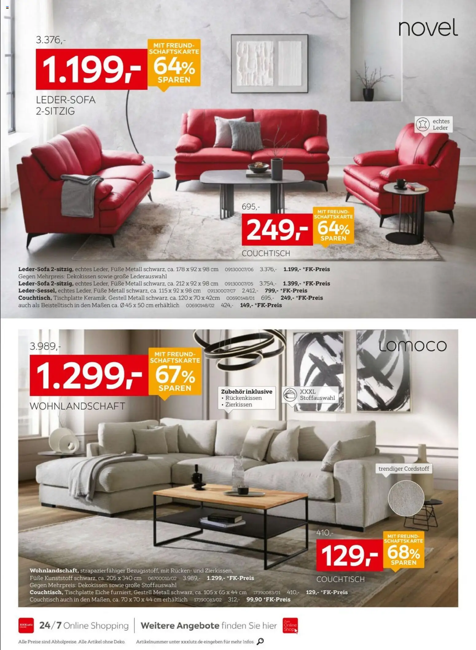 XXXLutz Marken zum Bestpreis – gültig ab 24.10.2026 | Seite: 11 | Produkte: Wohnlandschaft, Ledersofa, Beistelltisch, Couchtisch