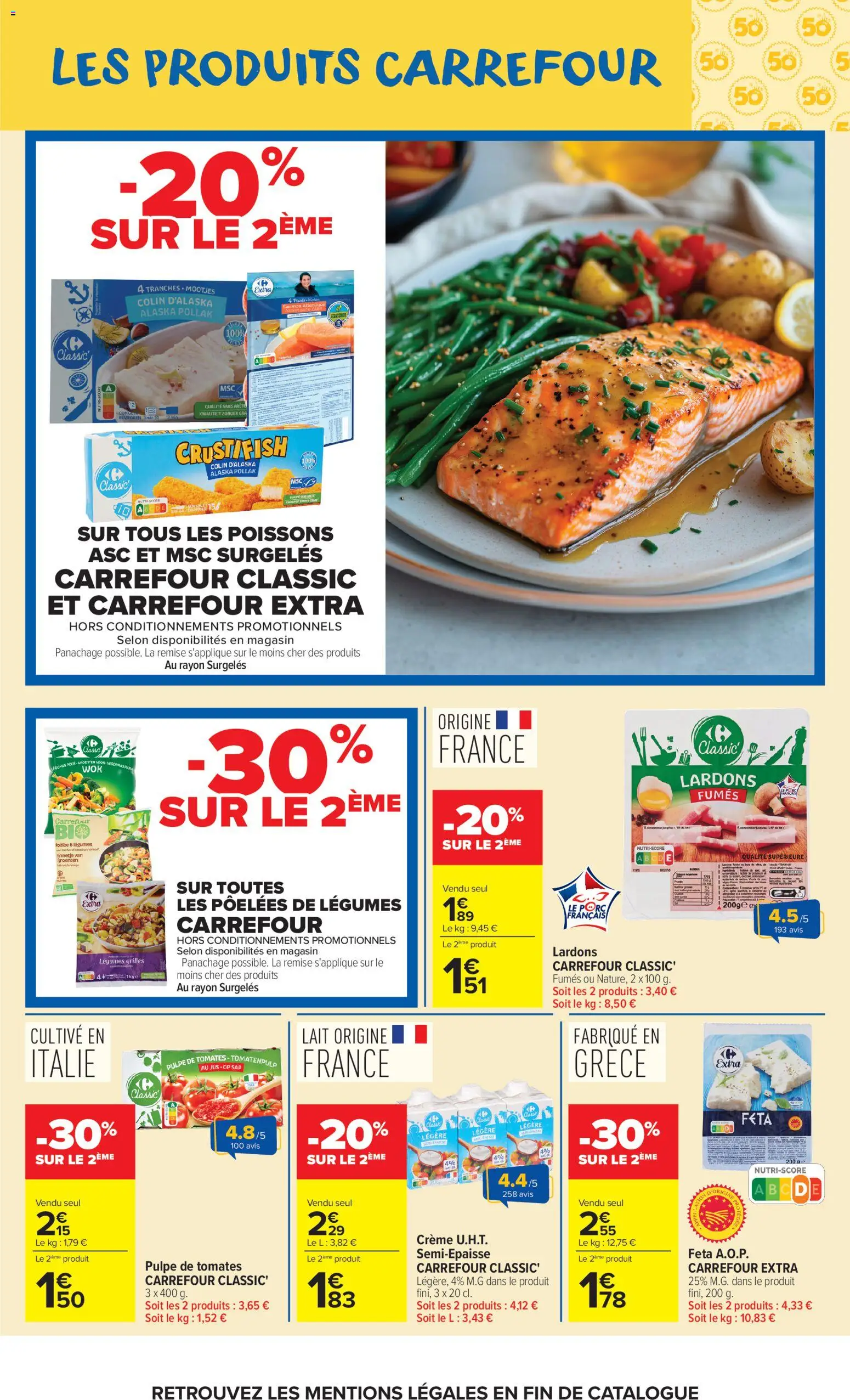 {H1} | Page: 9 | Produits: Poissons, Pulpe de tomates, Saumon, Crème