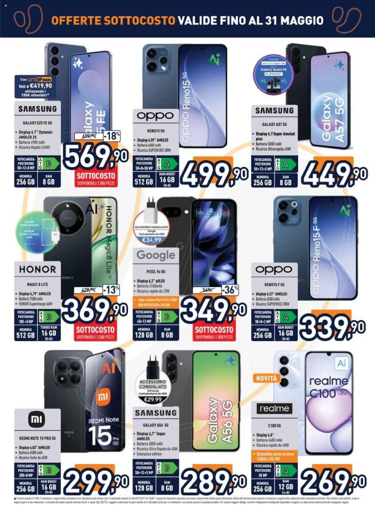 Volantino Unieuro del 22.05.2026 | Pagina: 8 | Prodotti: Samsung Galaxy, Fotocamera, Batteria, Samsung