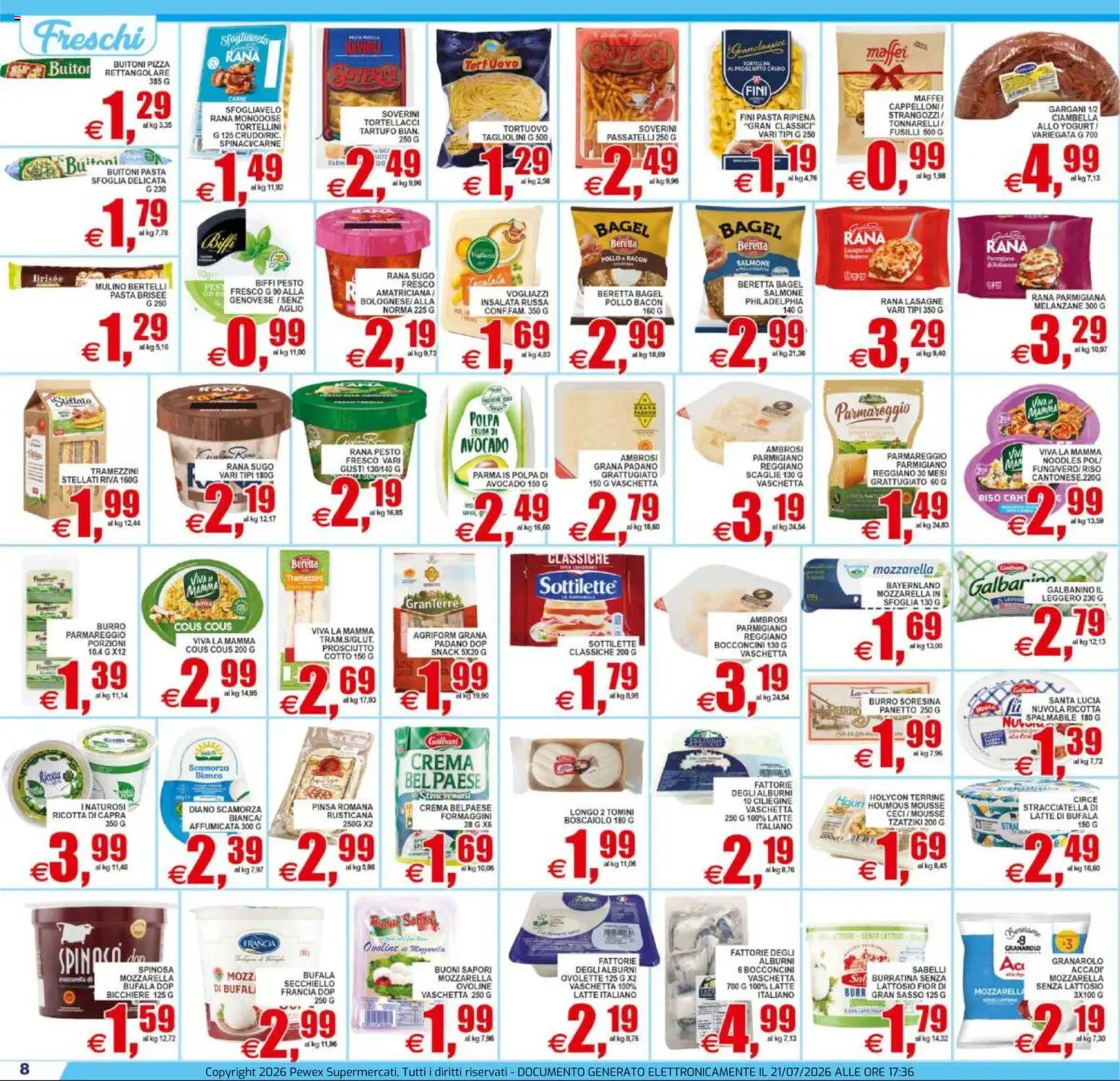 Volantino Pewex del 22/07/2026 | Pagina: 8 | Prodotti: Yogurt, Aglio, Ricotta, Insalata russa