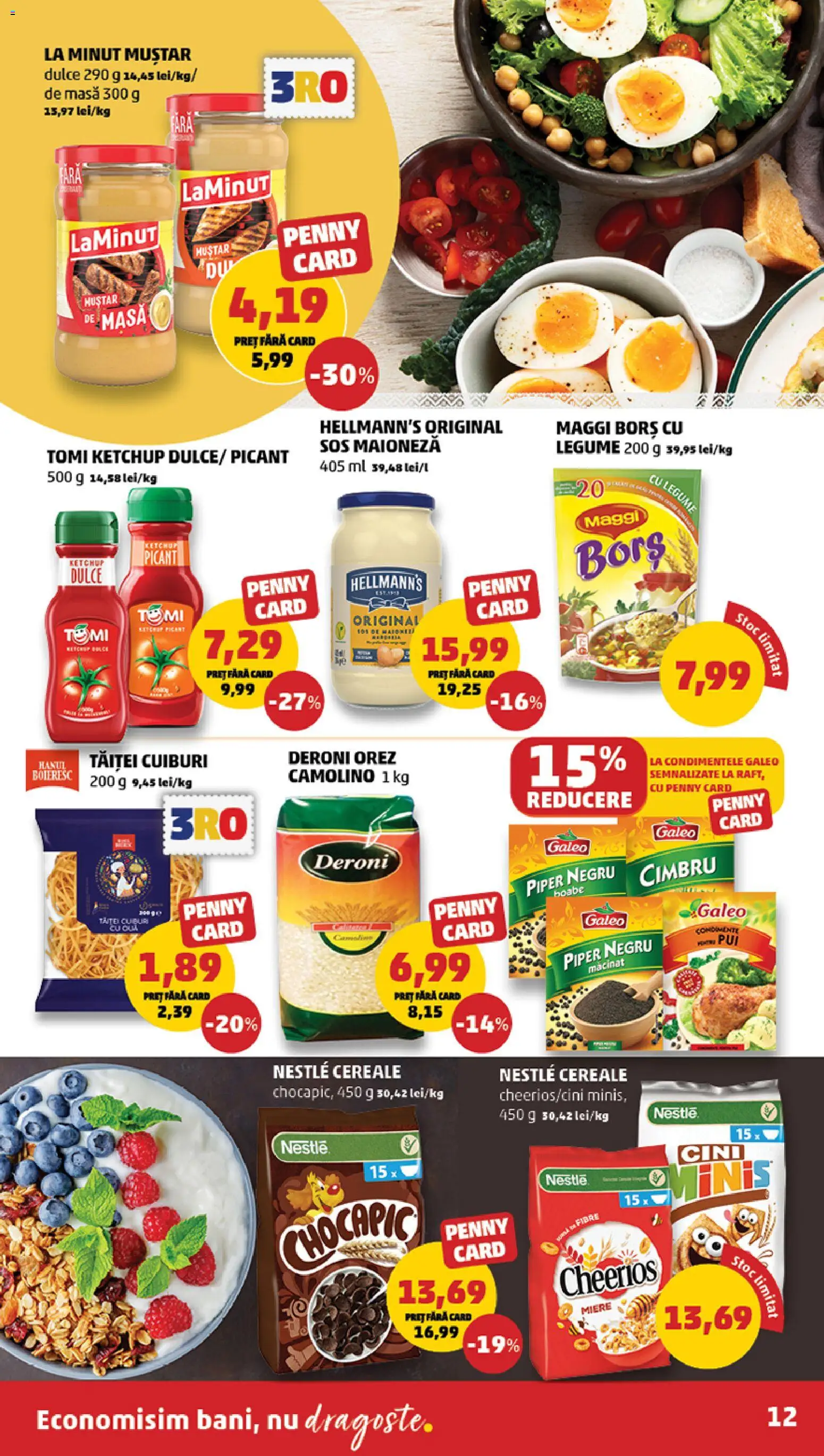 Noul catalog PENNY – valabil de la 08.04.2026 | Pagină: 12 | Produse: Noodles, Muștar, Cereale, Maioneză
