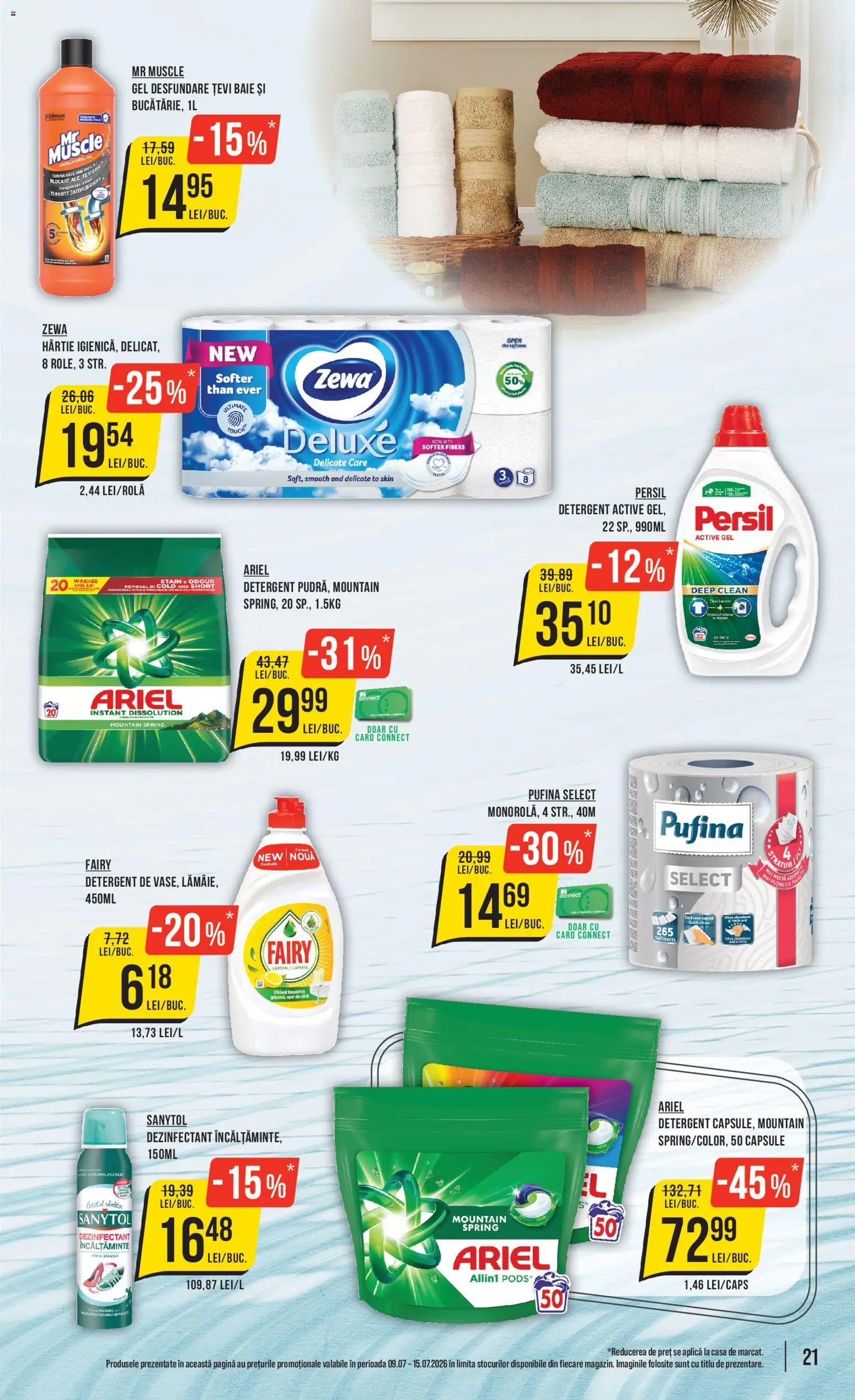 Noul catalog Mega Image – valabil de la 09.07.2026 | Pagină: 21 | Produse: Pomelo, Detergent, Bornoz takımı, Lămâie