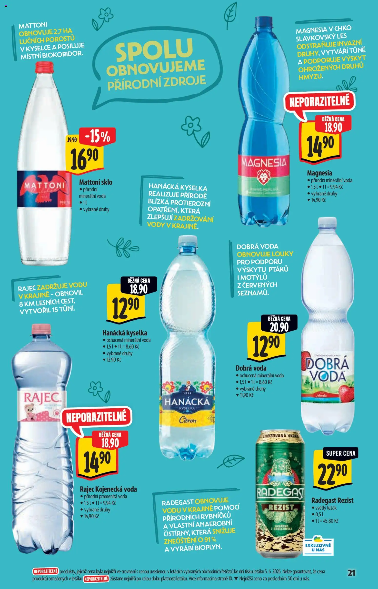 Albert katalog - Hypermarket od 17.06.2026 | Strana: 21 | Produkty: Hanácká kyselka, Dobrá voda, Voda, Minerální voda
