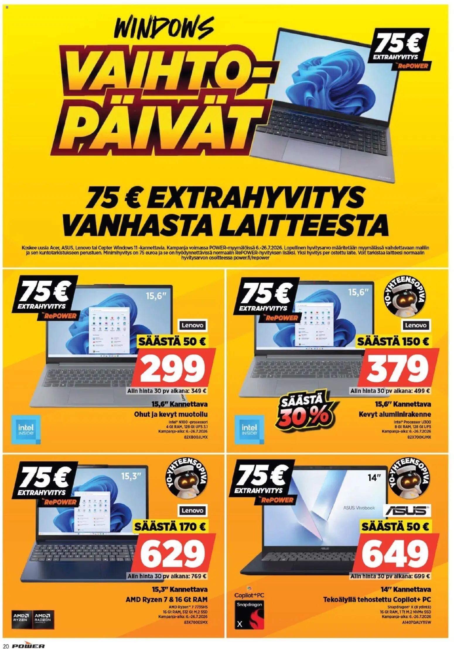 Power tarjoukset – voimassa 13/07/2026 alkaen | Sivu: 22 | Tuotteet: PC