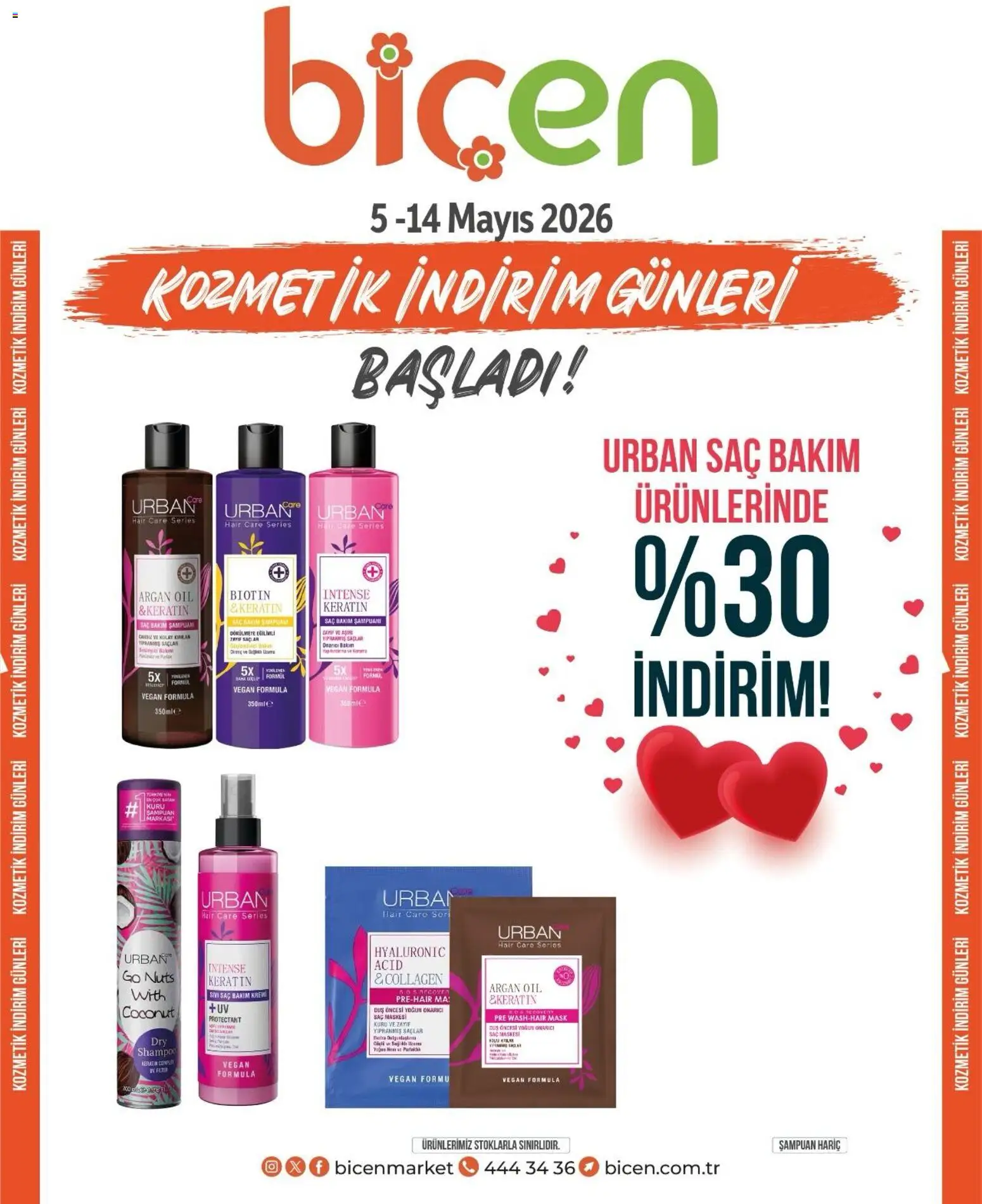 Biçen Market - Kozmetik indirim günleri - 05.05.2026 tarihinden itibaren geçerlidir | Sayfa: 9 | Ürünler: Duş, Şampuan, Saç maskesi, Kuru şampuan