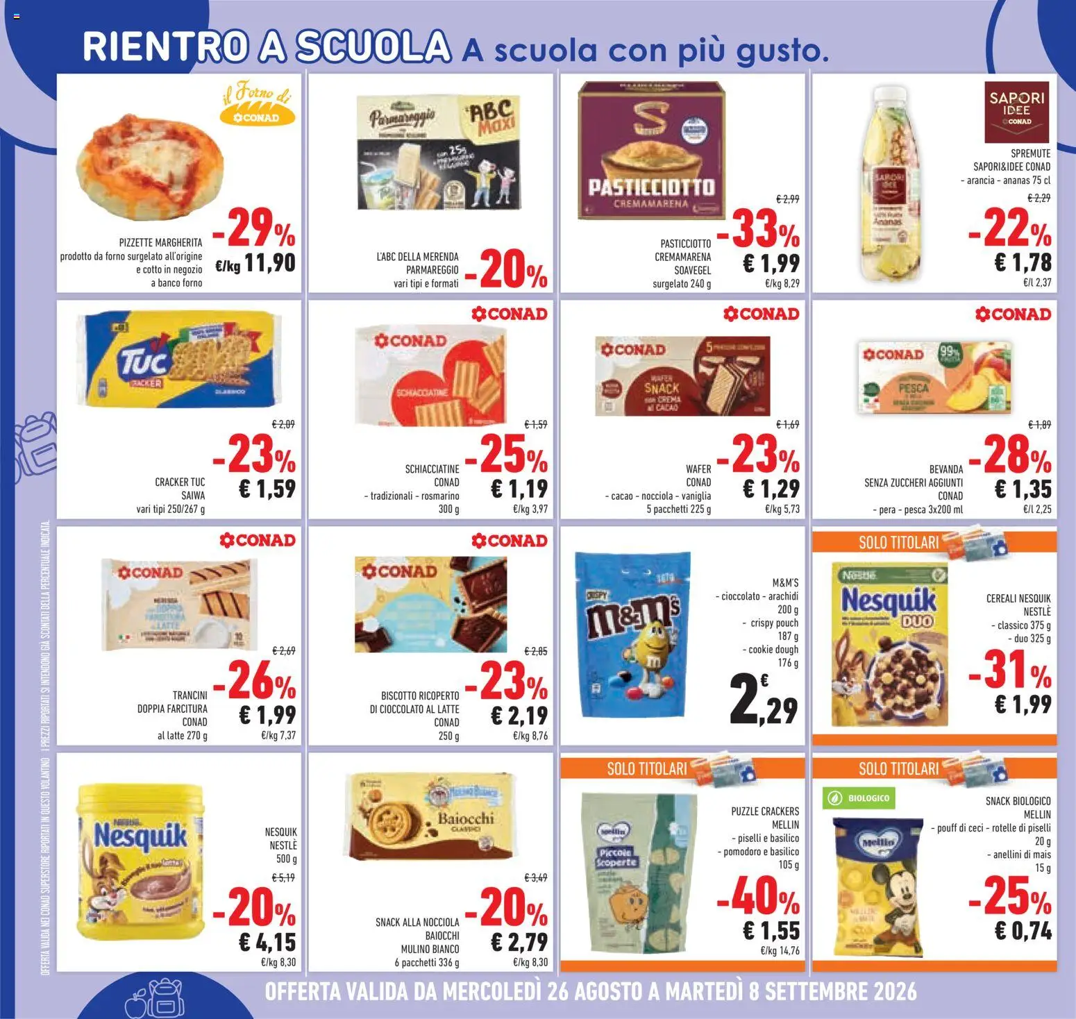 Volantino Conad del 26/08/2026 | Pagina: 28 | Prodotti: Crackers, Mais, Forno, Il forno