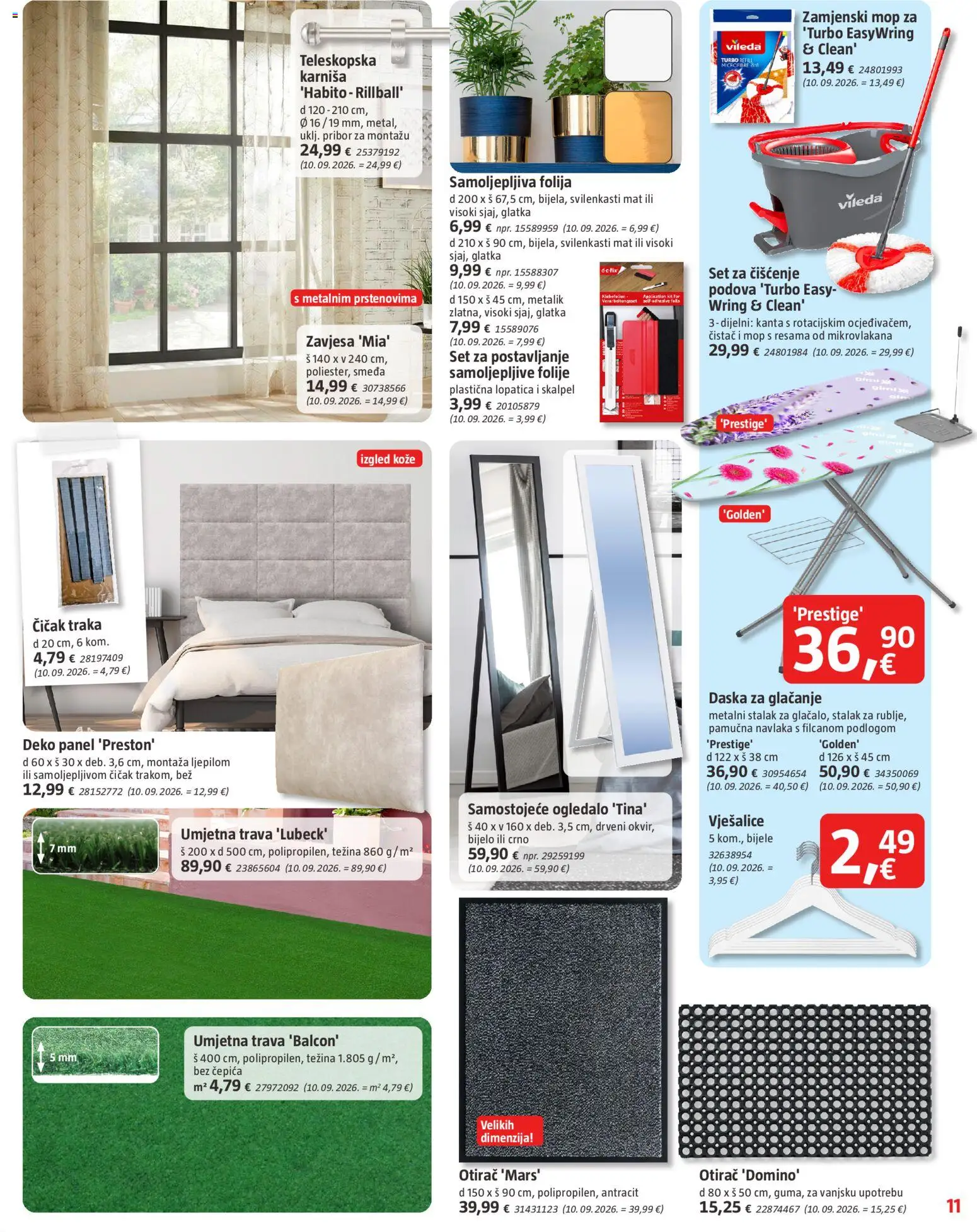 Bauhaus katalog | vrijedi od 30.09.2026 | Stranica: 11 | Proizvodi: Ogledalo, Mop, Lopatica, Vileda