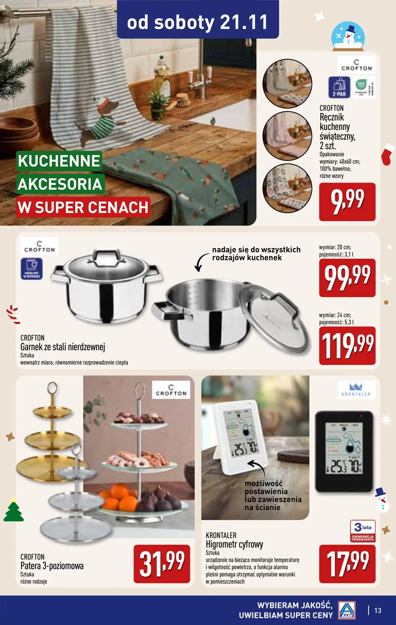 Aldi gazetka - Katalog prezentowy od 28.10.2026 | Strona: 13 | Produkty: Garnek, Ręcznik kuchenny