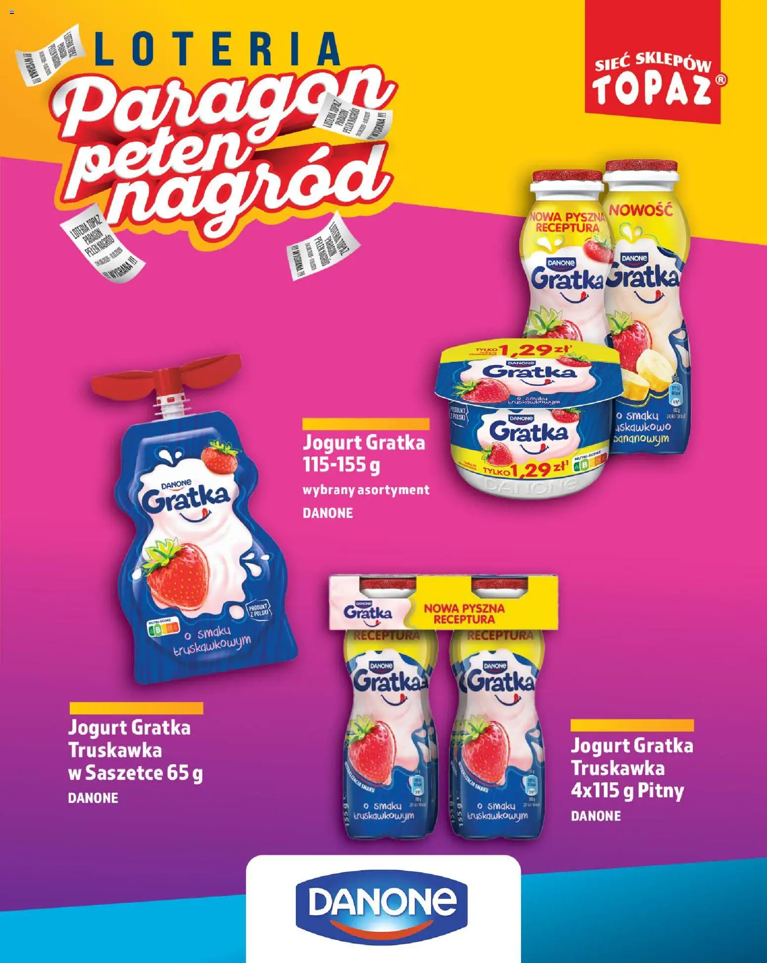 Topaz gazetka - Loteria Paragonowa od 24.08.2026 | Strona: 31 | Produkty: Jogurt