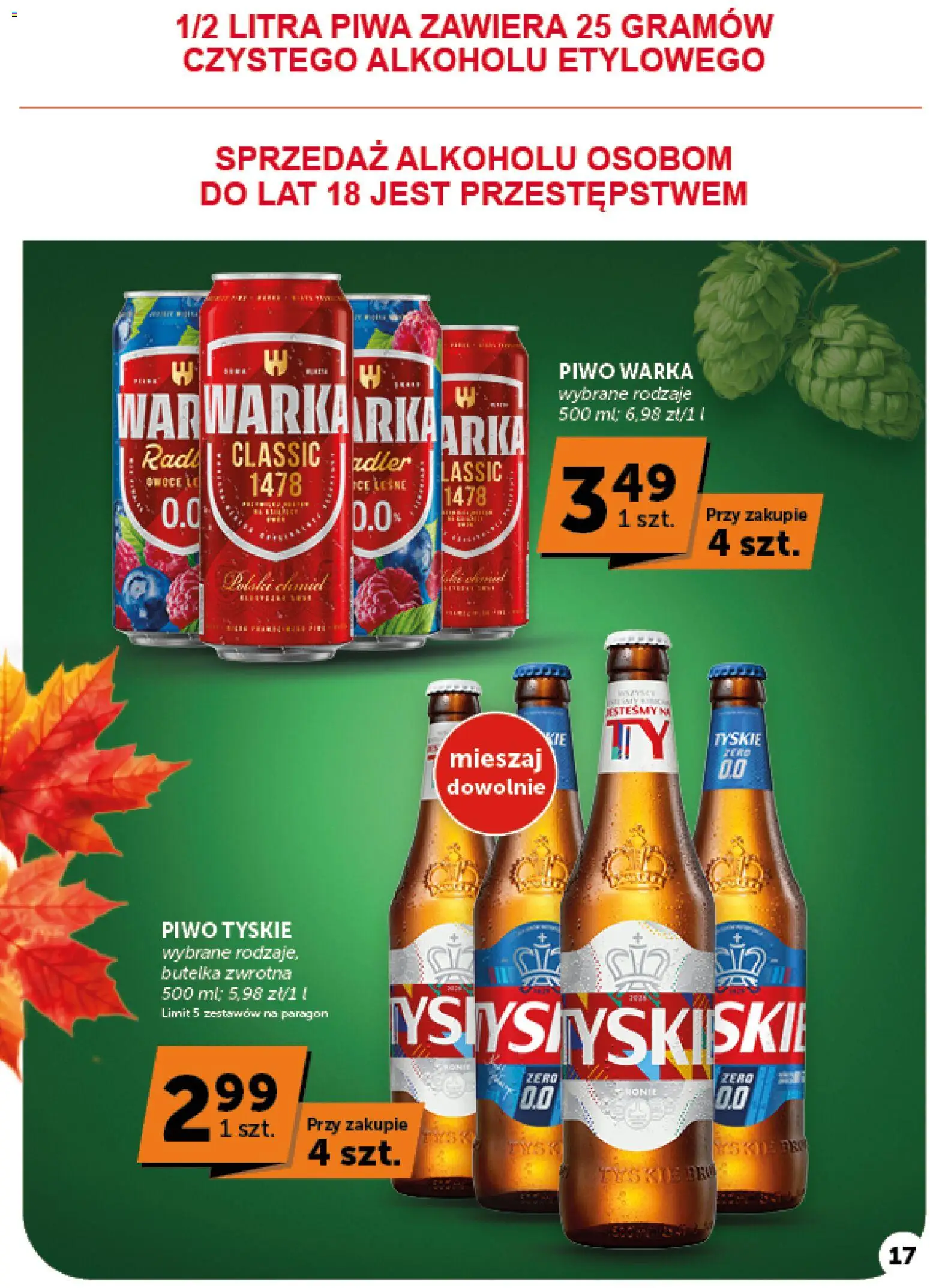 Euro Sklep gazetka - Minimarket od 15.10.2026 | Strona: 17 | Produkty: Piwo tyskie, Warka, Tyskie, Owoce