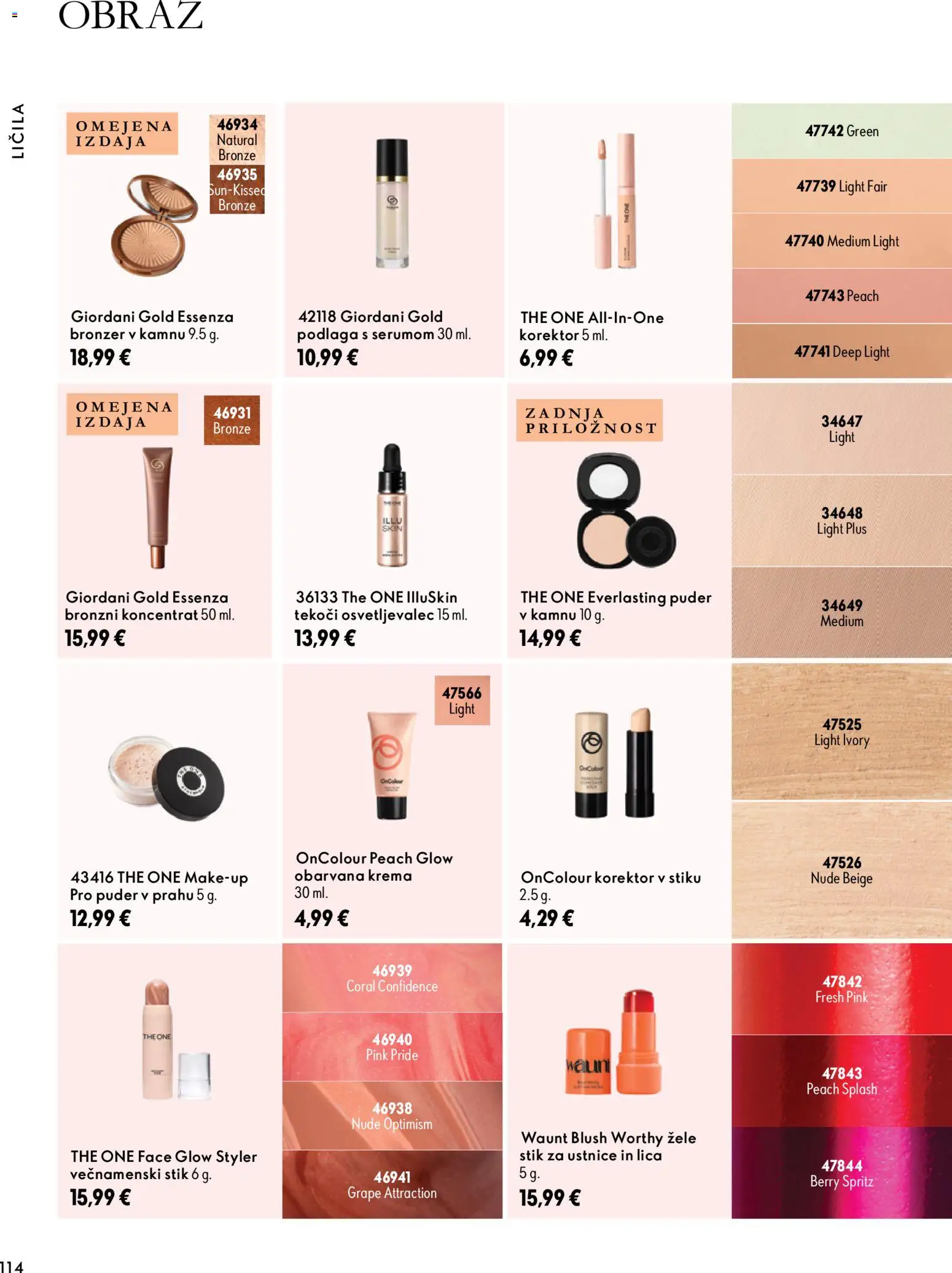 Novi Oriflame katalog ponudbe – veljaven od 07.10.2026 | Stran: 114 | Izdelki: Licila, Korektor, Puder, Bronzer