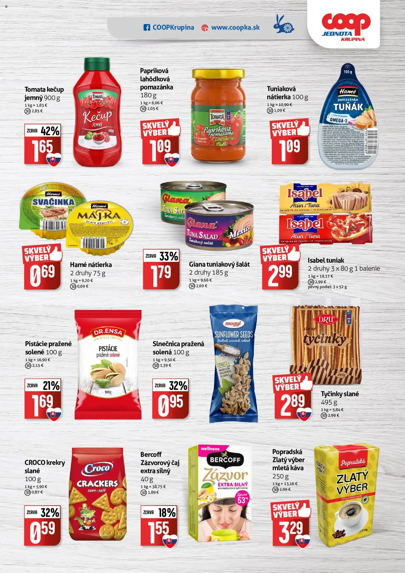 Nové COOP Jednota akcie – leták je platný od 14.10.2026 | Strana: 5 | Produkty: Káva, Kečup, Mletá káva, Pistácie
