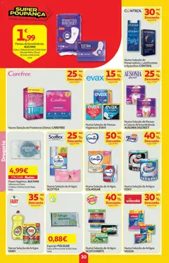 Pré-visualização Auchan folheto válido de 14.05.2026 | Página: 30 | Produtos: Esfregão, Bolsa, Papel higiénico, Esponja