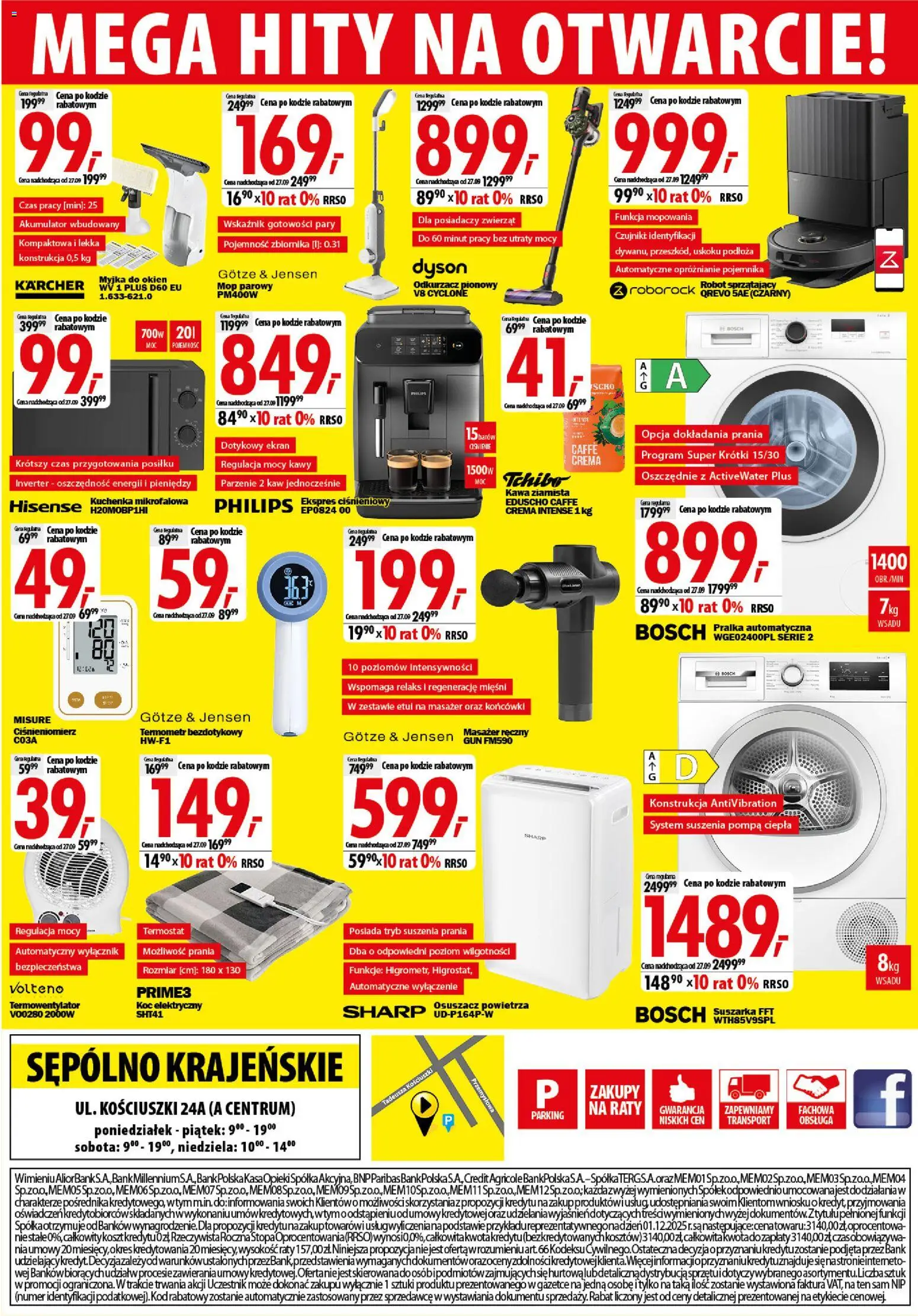 Mediaexpert promocje - Wielkie otwarcie Sępólno Krajeńskie od 17.09.2026 | Strona: 8 | Produkty: Kuchenka, Ekspres ciśnieniowy, Masażer, Robot sprzątający