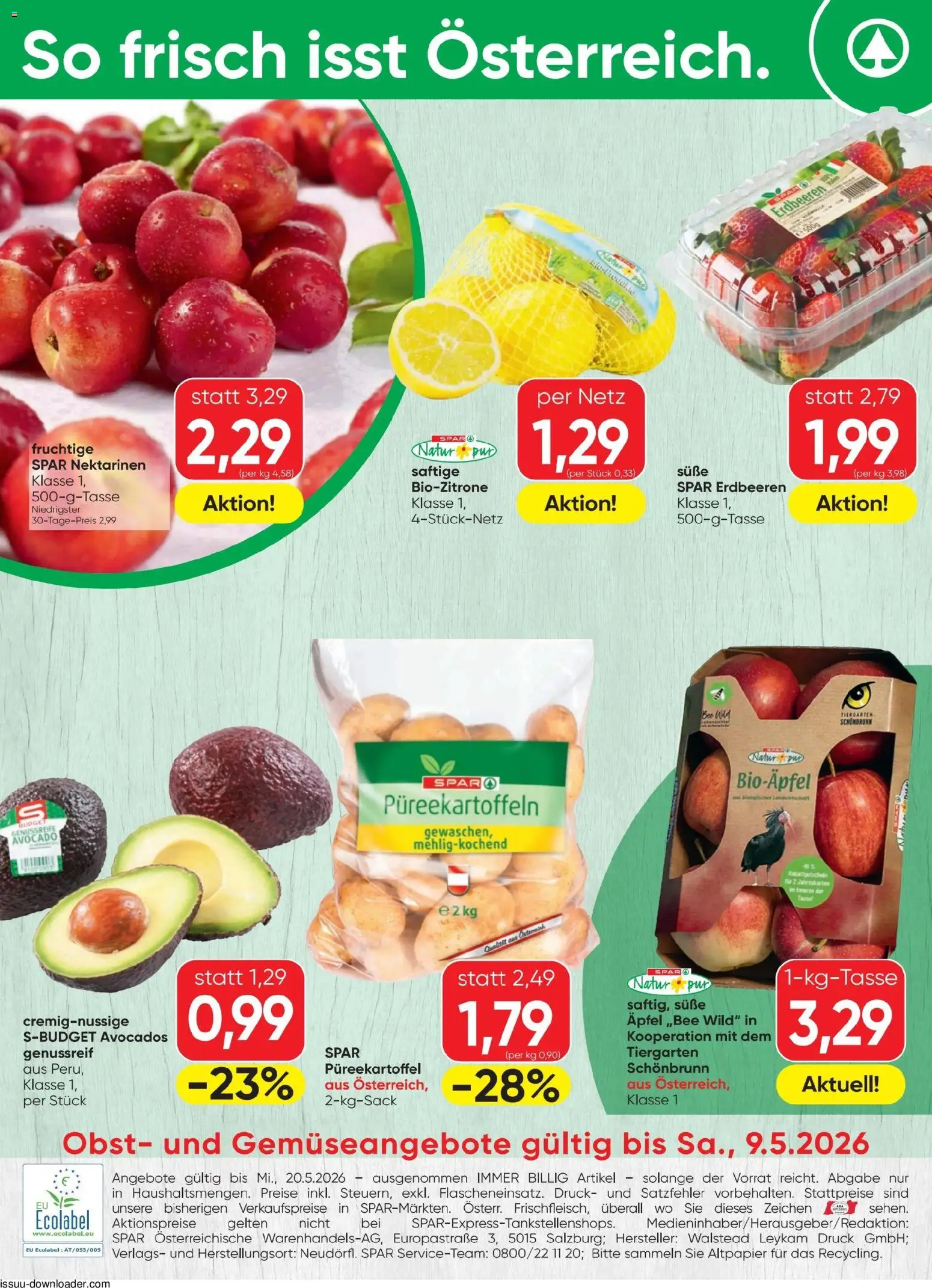 Spar - Flugblatt gültig ab 07.05.2026 | Seite: 20 | Produkte: Erdbeeren, Avocado, Obst, Äpfel