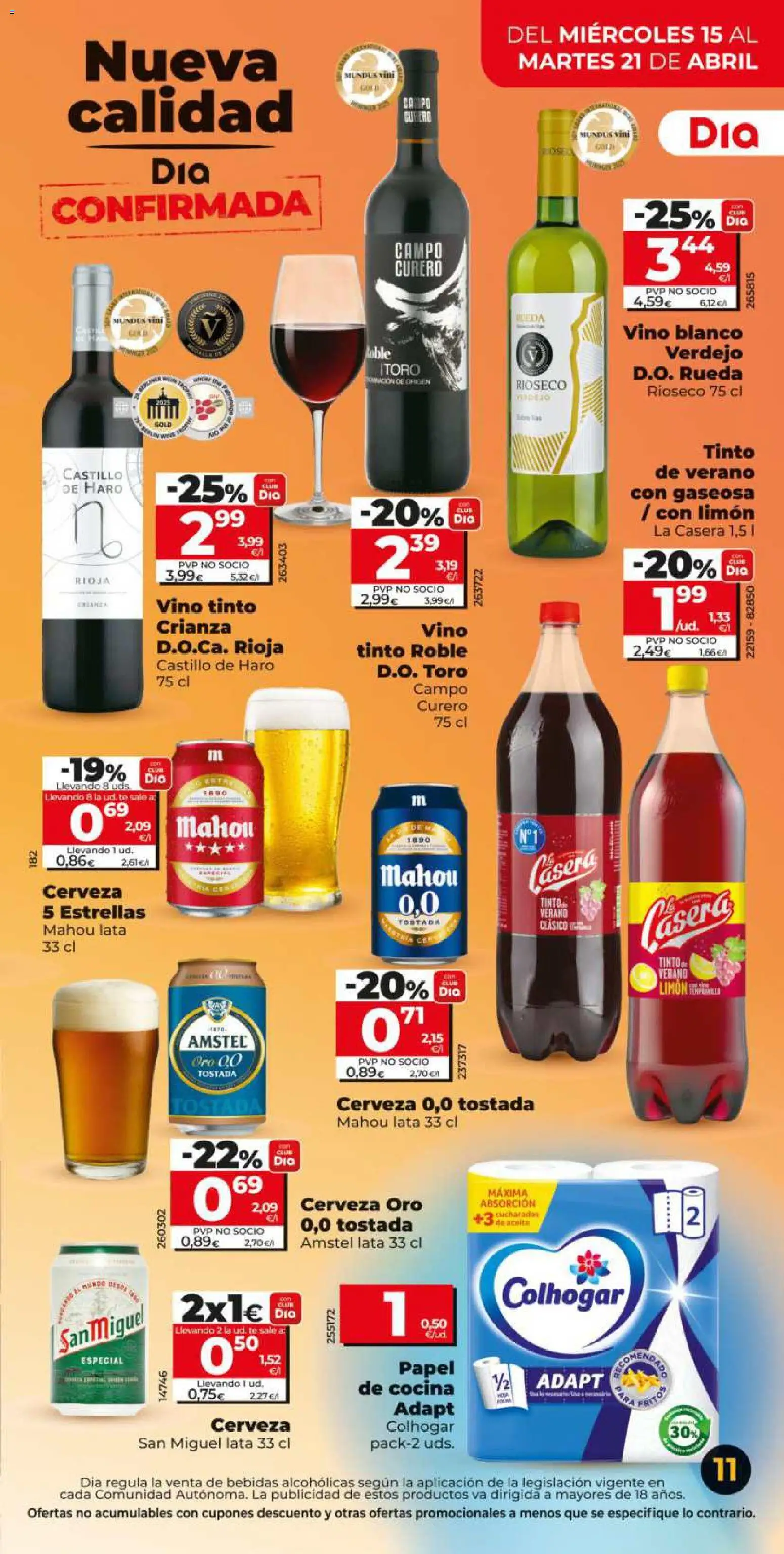 Dia - folleto Market │ válido desde el 15.04.2026 | Página: 11 | Productos: Vino, Cerveza, Té, Cocina
