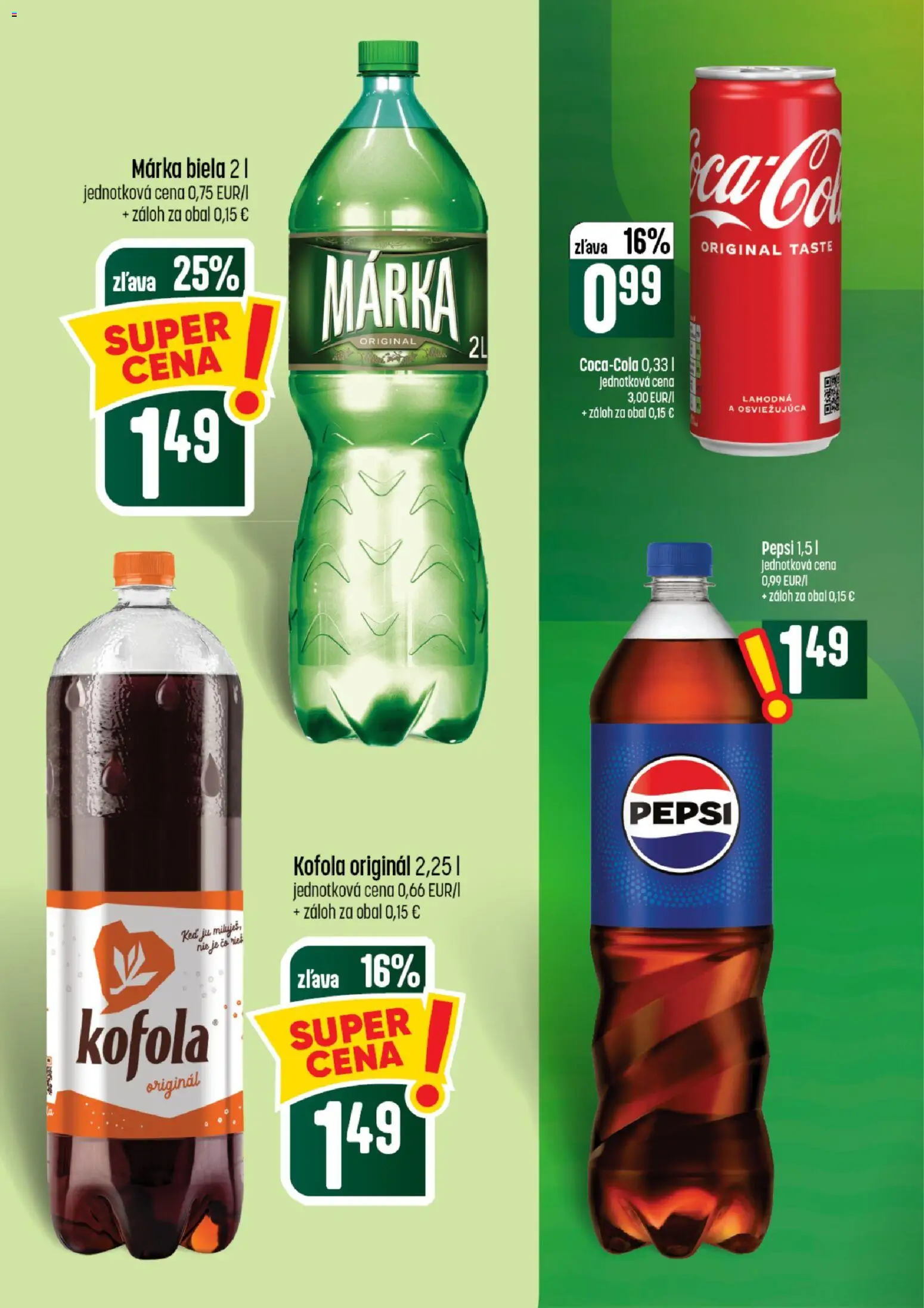 Nové COOP Jednota akcie – leták je platný od 13.08.2026 | Strana: 50 | Produkty: Kofola, Pepsi