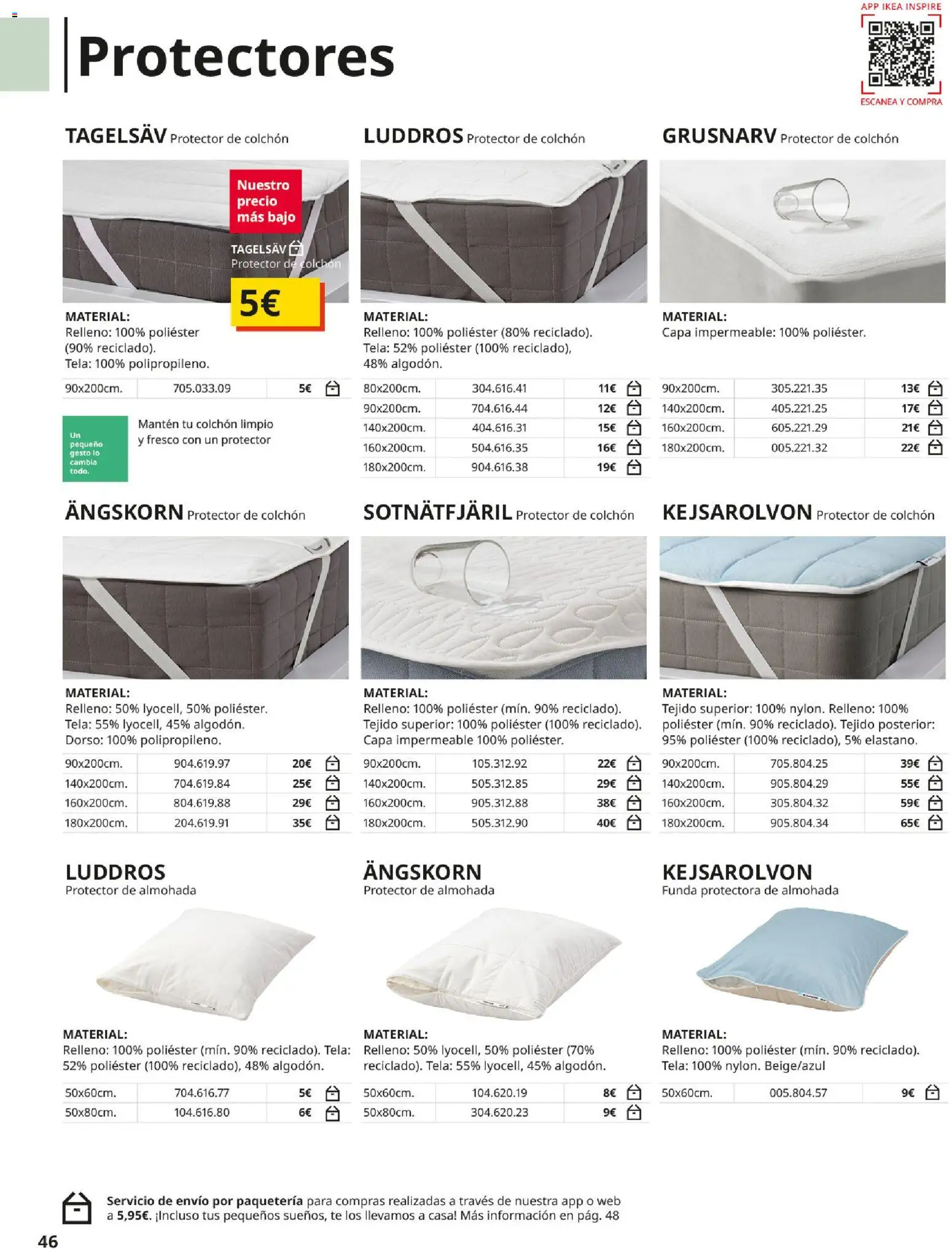 IKEA - Confort │ válido desde el 01/09/2026 | Página: 46 | Productos: Té, Colchon, Funda, Almohada